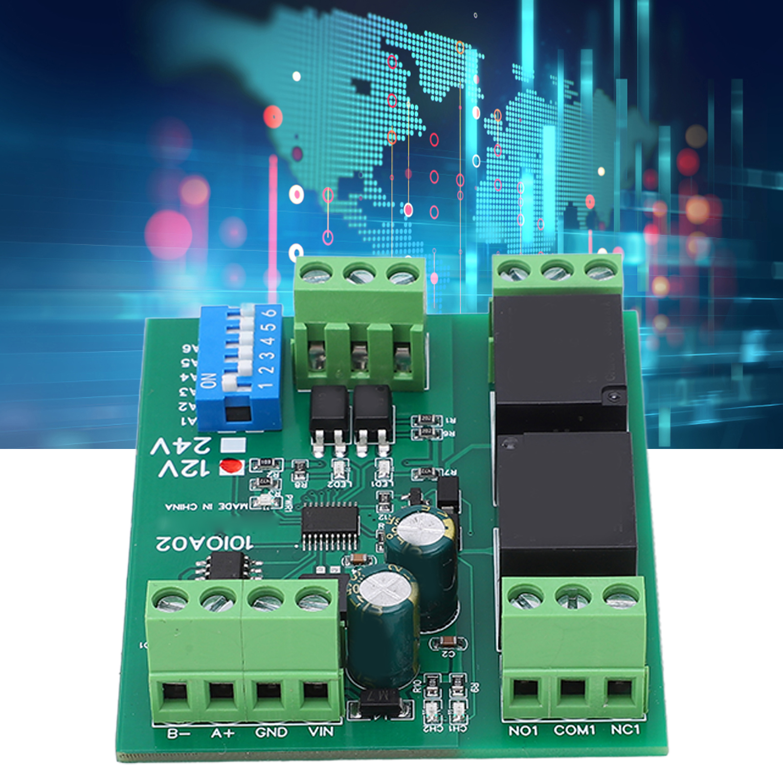 2-kanal Modbusrtu Rs485 Relaismodul Di-do 12v Dc