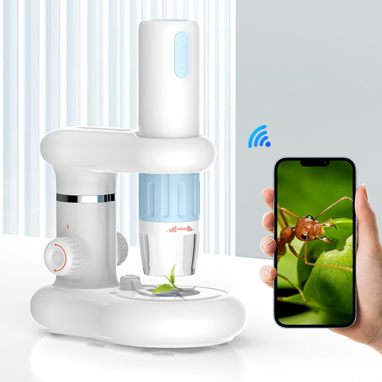 Kabelloses Hd-digitalelektronenmikroskop, 50- Bis 1000-fache Vergrößerung, Wlan, Usb, Tragbar, Münzkamera, 1080p-hd-labormikroskop