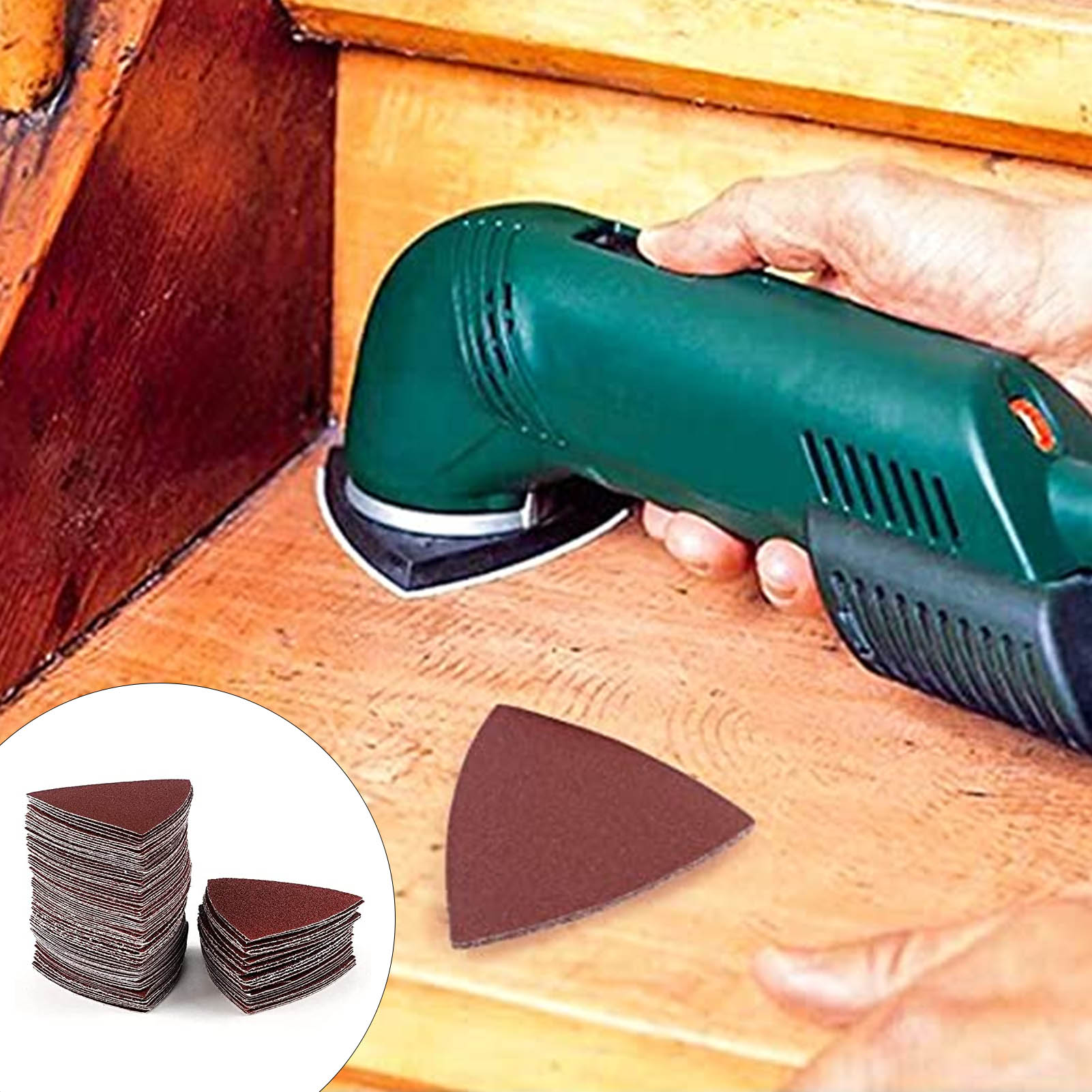 Set Mit 102 Stück 80 Mm Mehrzweck-dreieckschleifpapier Für Multifunktionsmaschinen, Oberfräsen Und Schleifzubehör Für Die Holzbearbeitung