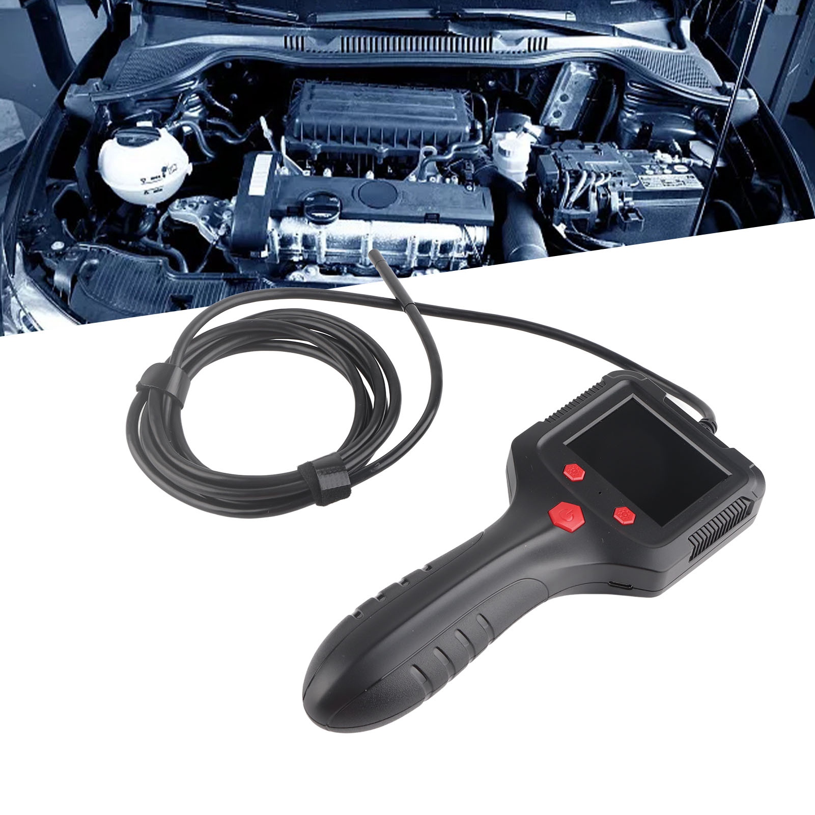 Industrielles 2,4-zoll-endoskop Mit Bildschirm, Handgeführtem Inspektionsgerät, 5,5-mm-kamera Und 5 M Detektionskabel