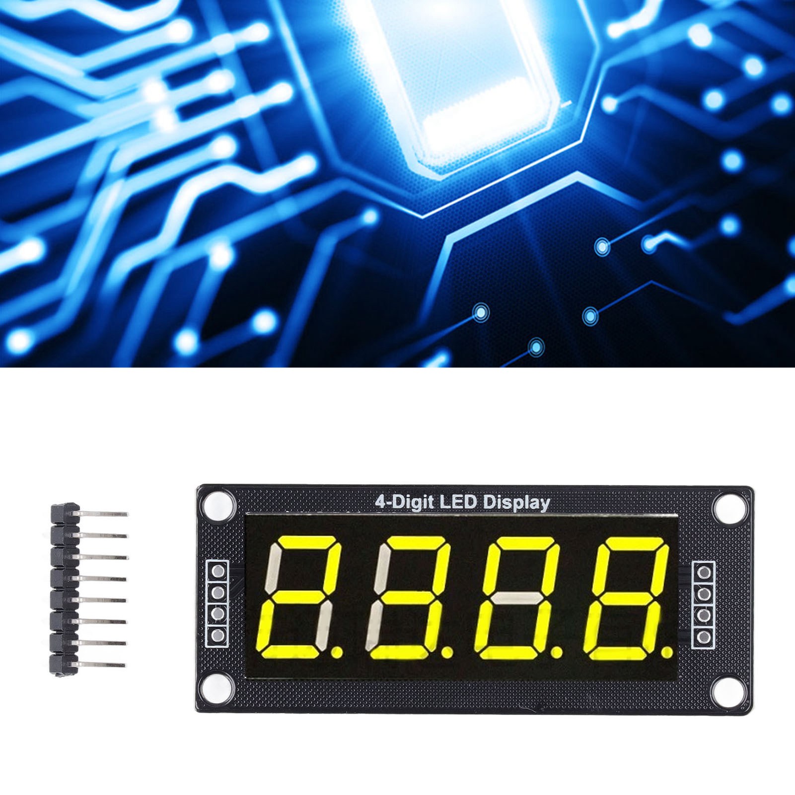 Verkauft In 4er-packs: 0,56 Zoll Digitales Anzeigemodul, Vierstellige Sieben-segment-led-anzeige, Tm1637 Modul, Gelb.