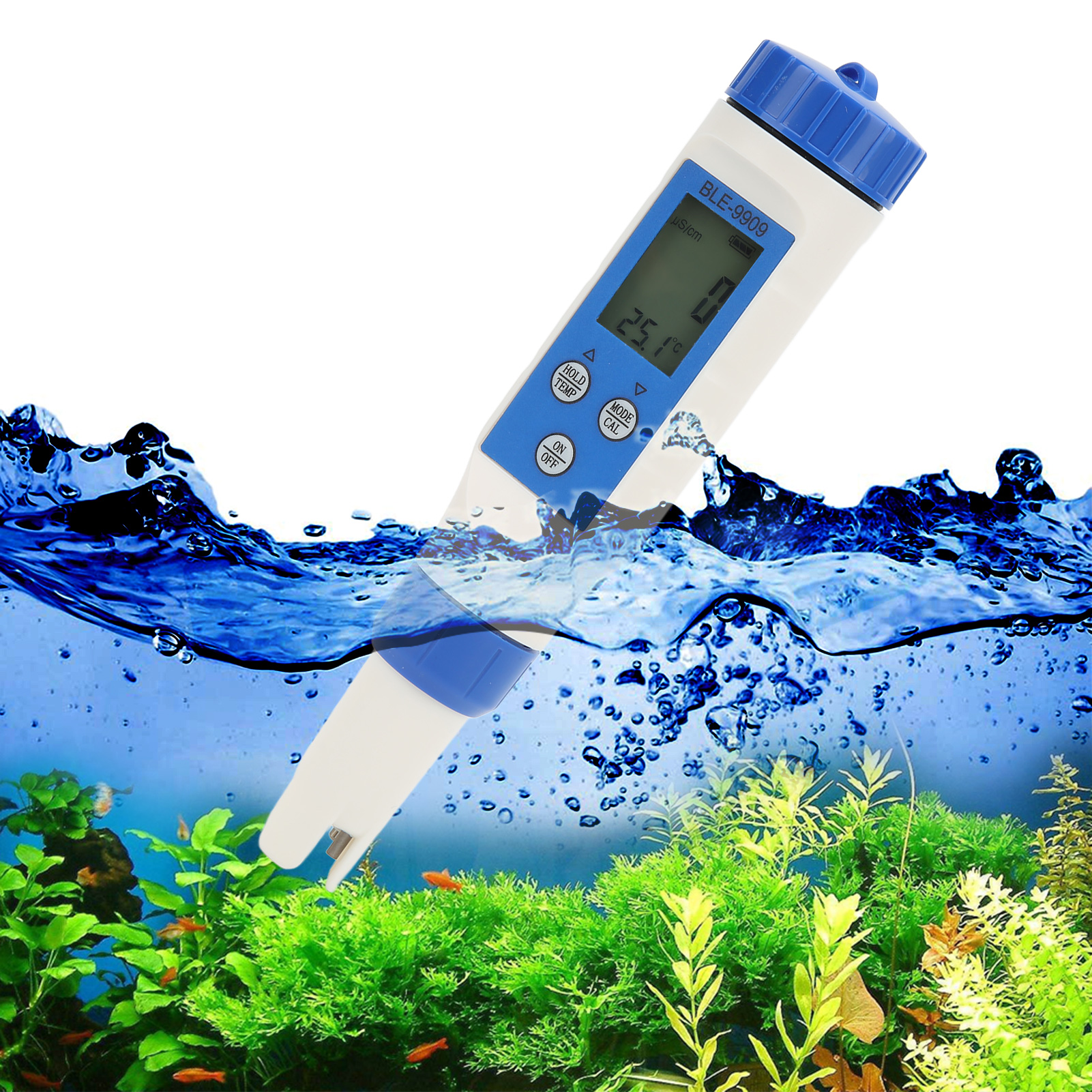 Ble-9909 5-in-1 Multifunktionales Bluetooth-ph/tds/ec-testgerät Für Leitfähigkeit Und Salzgehalt