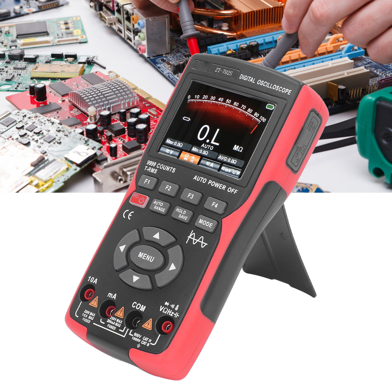Bside Tragbares Multifunktions-digitaloszilloskop-multimeter Mit Farbbildschirm, Multifunktionales Kfz-reparaturwerkzeug, Messung Und Überhitzungsschutz