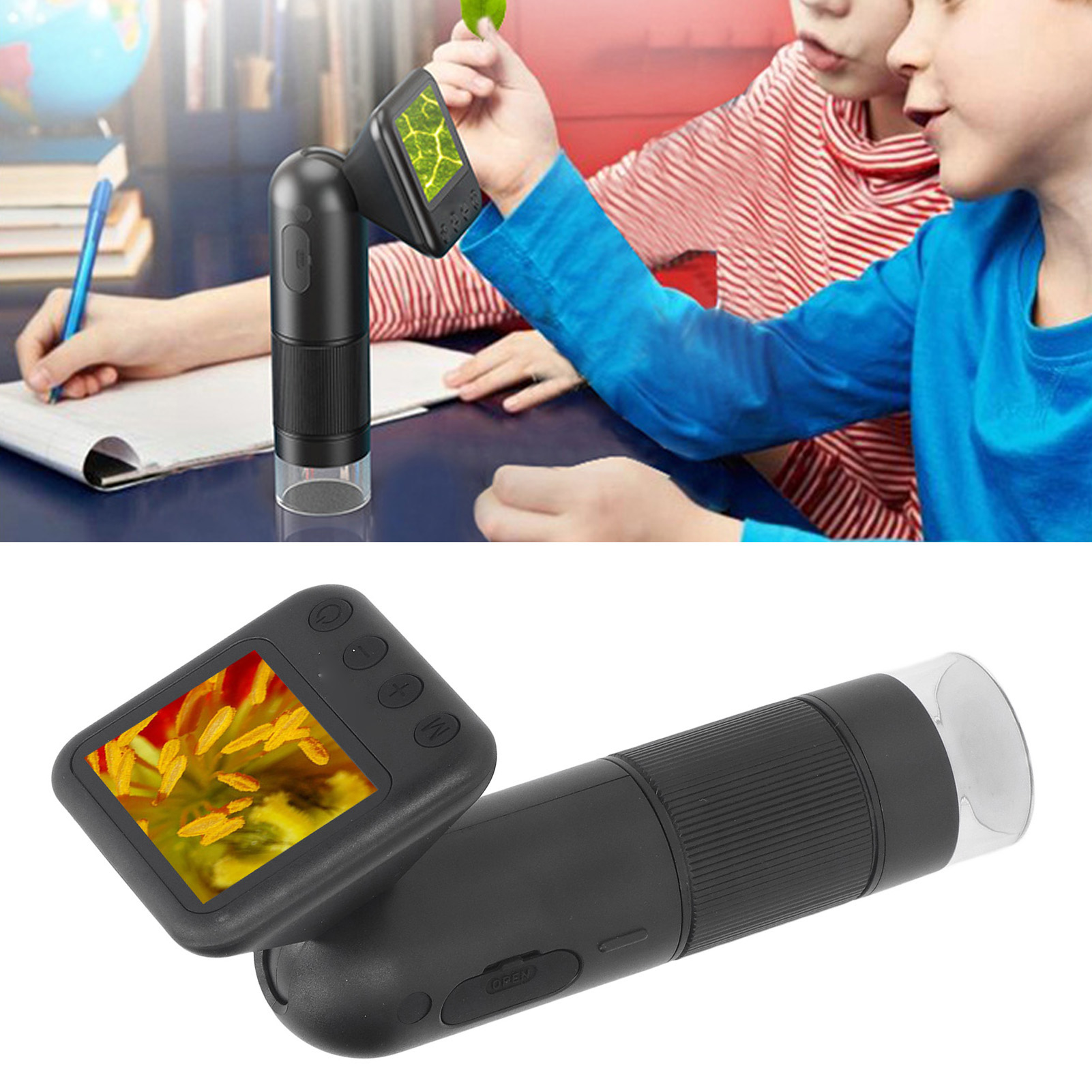 Tragbares 720p-digitalmikroskop, Tragbare Leiterplatteninspektion, 1 Μm Vergrößerung, Zeitrafferfotografie, Hochauflösendes Mikroskop Mit Bildschirm, Geeignet Für Labore/schulen/arbeitsplätze Usw.