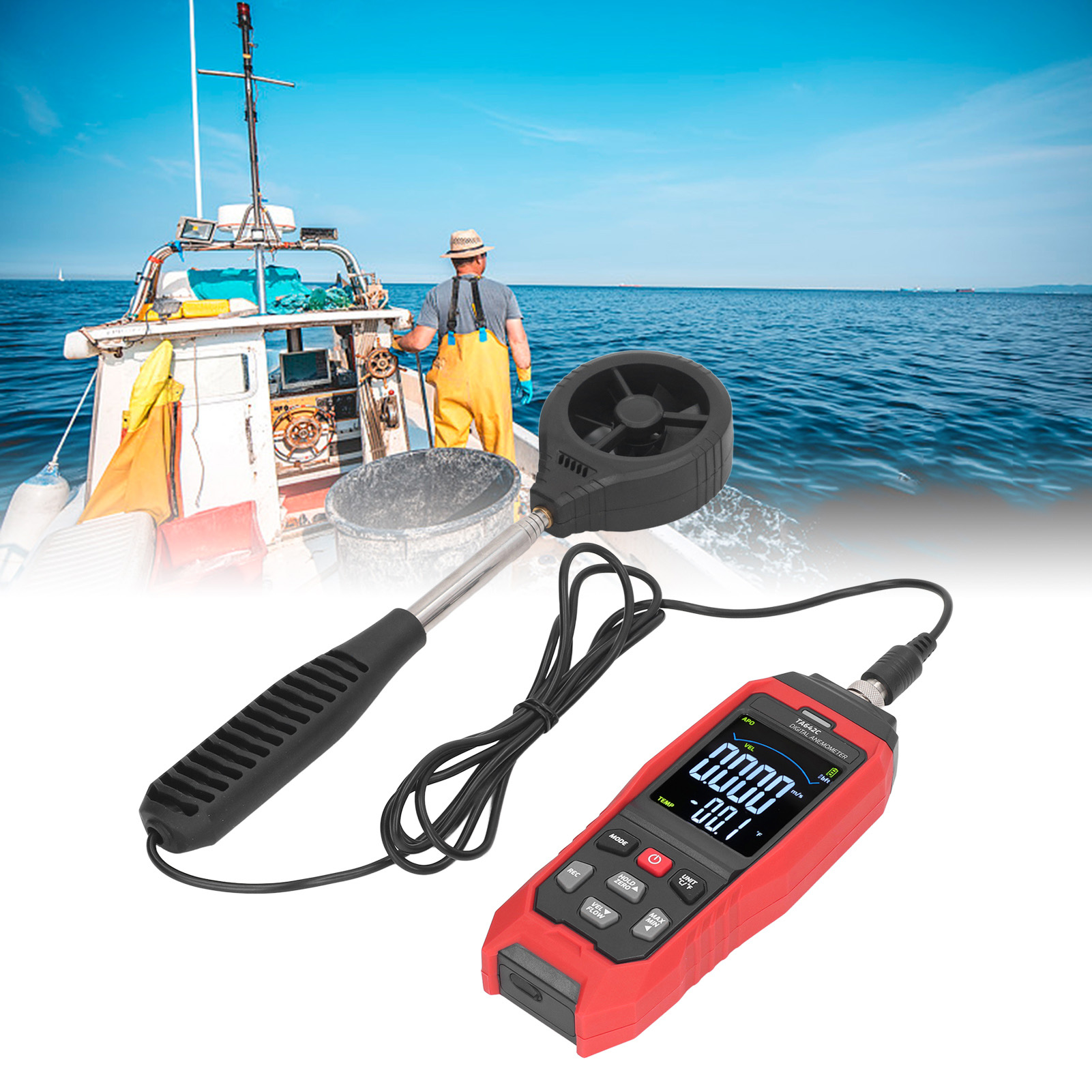 Ta642c Tragbares Digitales Anemometer, Luftstrommesser, Handanemometer