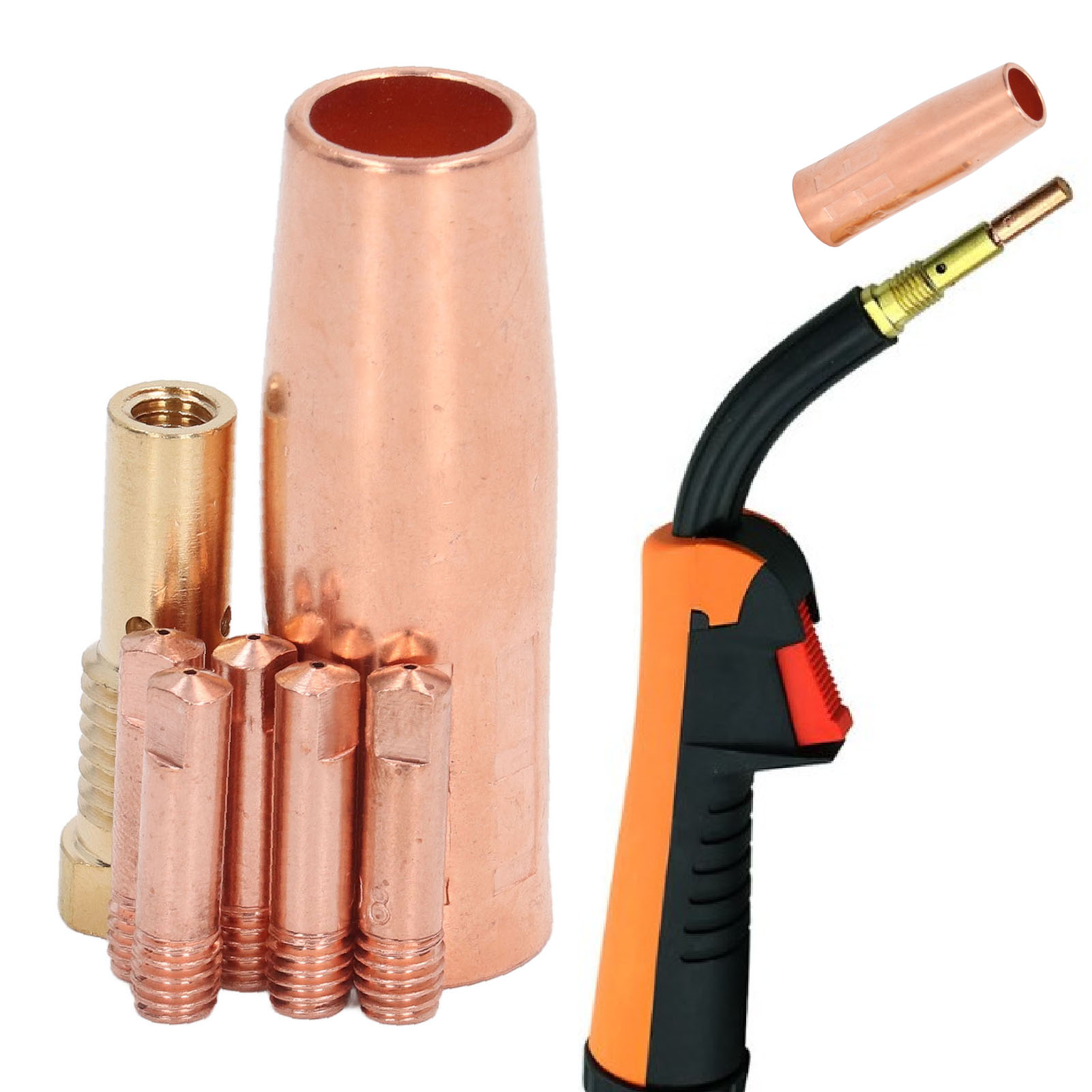 Chicago Electric 0,8 Mm Vollkupfer-schutzdüsensatz Modell 170 Für Mig-schweißbrenner, Kompatibel Mit Century Fc90/80gl, Forney Easy Weld, Titanium Easy Flux, Lincoln Und Craftsman Modellen.