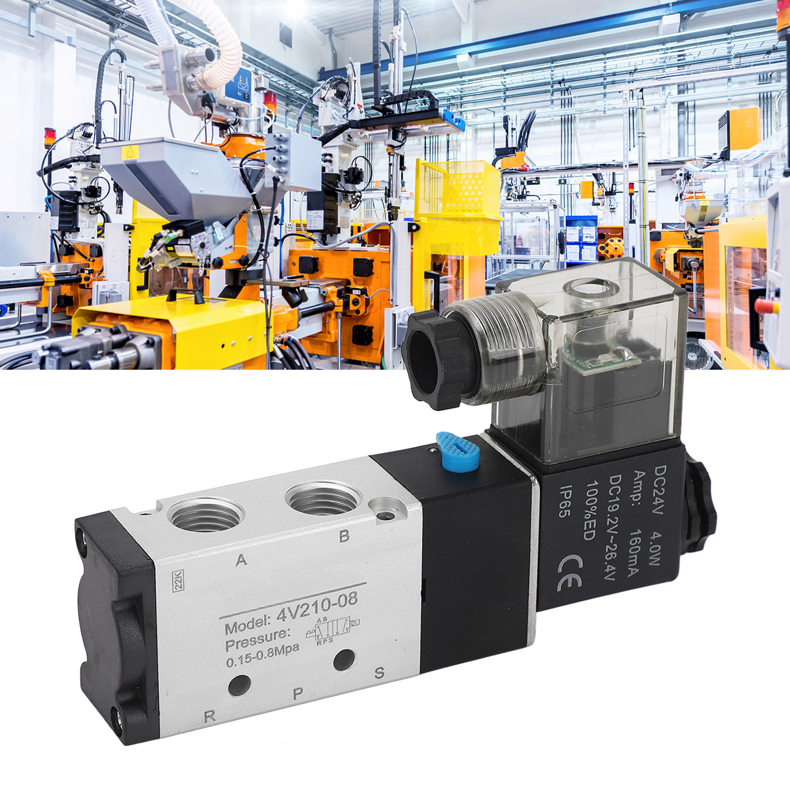 Berm® 4v210-08 Magnetventil, 5-wege, 2-positionen-verteiler, 24 V Dc-spule, Pneumatisches Ventil, Magnetsteuerventil