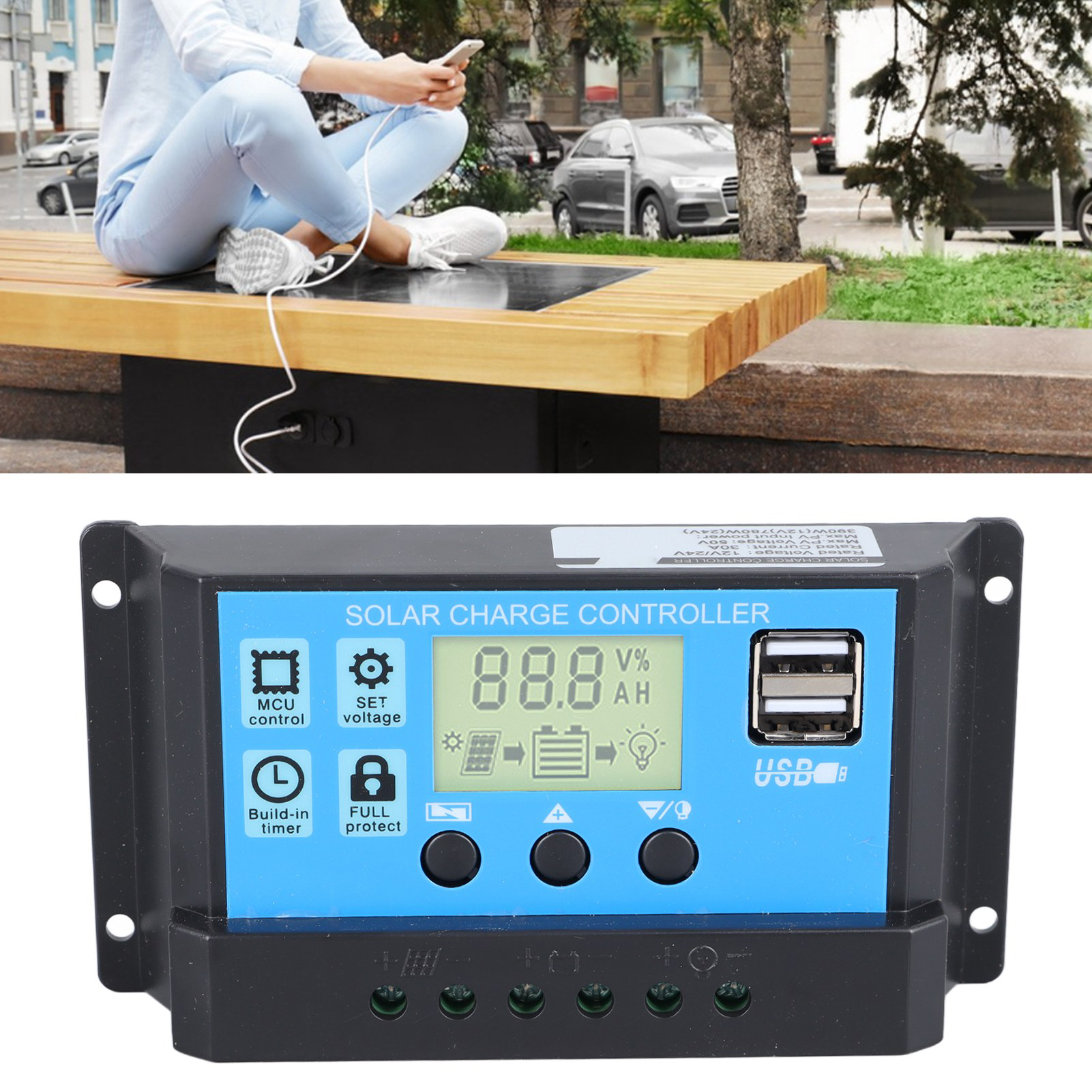 12v/24v 30a Solarladeregler