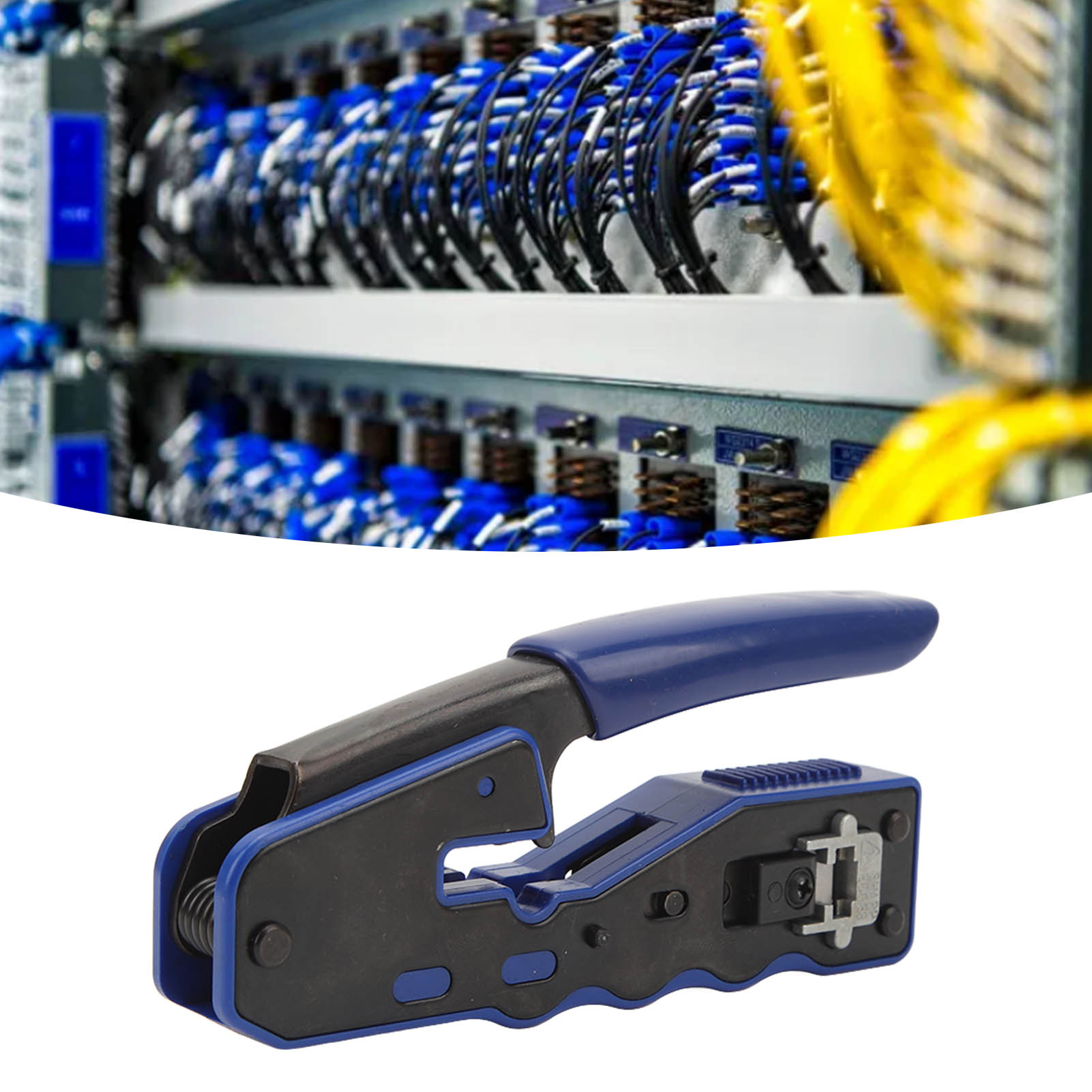 Rj45-crimpwerkzeug-set (cat5, Cat5e, Cat6, Cat6a): 50-teiliges Crimpwerkzeug, 50-teilige Cat6 Rj45-stecker, Steckerschutzkappen, Kabeltester, Kabelschneider, Abisolierzange.