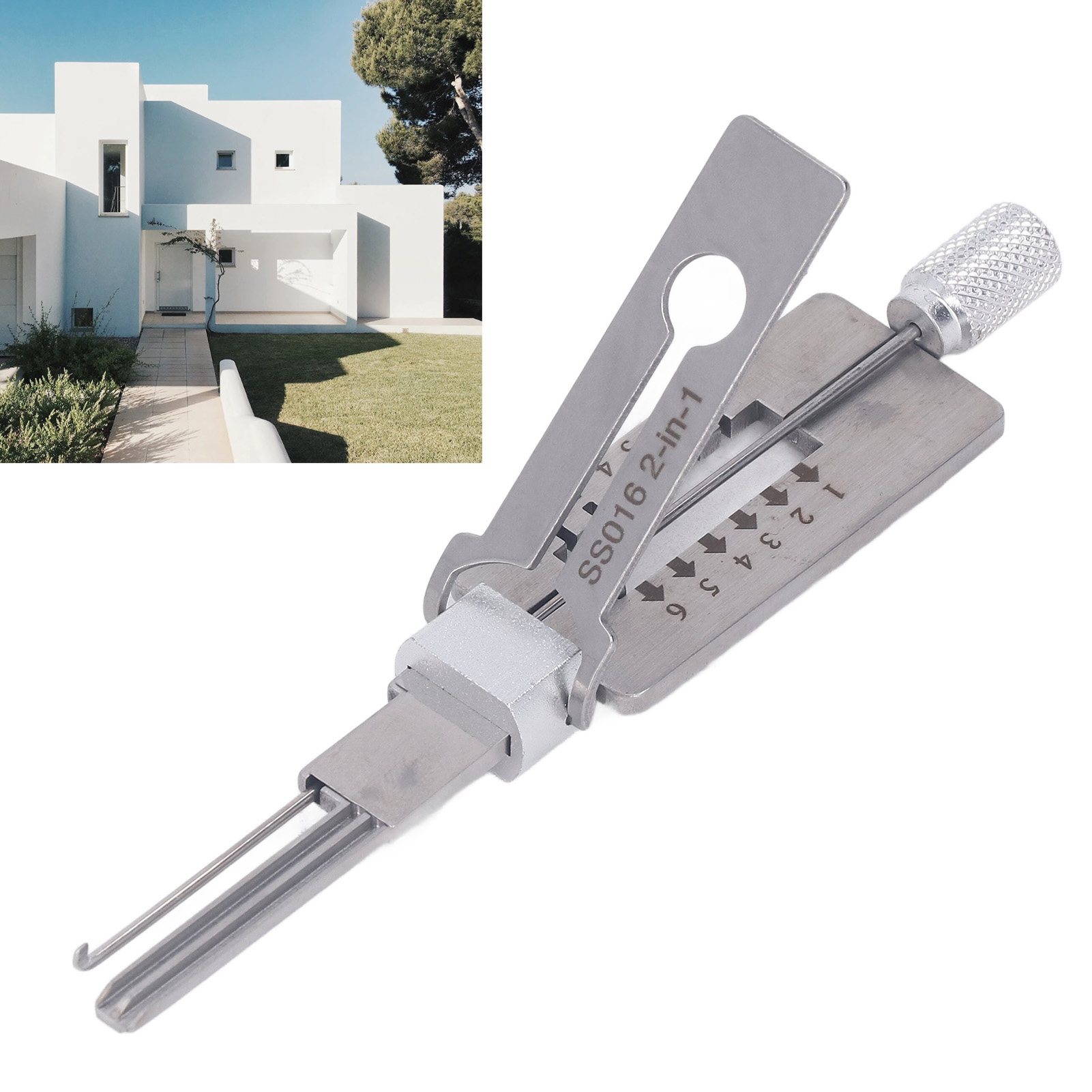 Ss016 2-in-1 Waferlock-entschlüsselungs- Und Aufnahmeset (handwerkzeug Und Haken Enthalten)