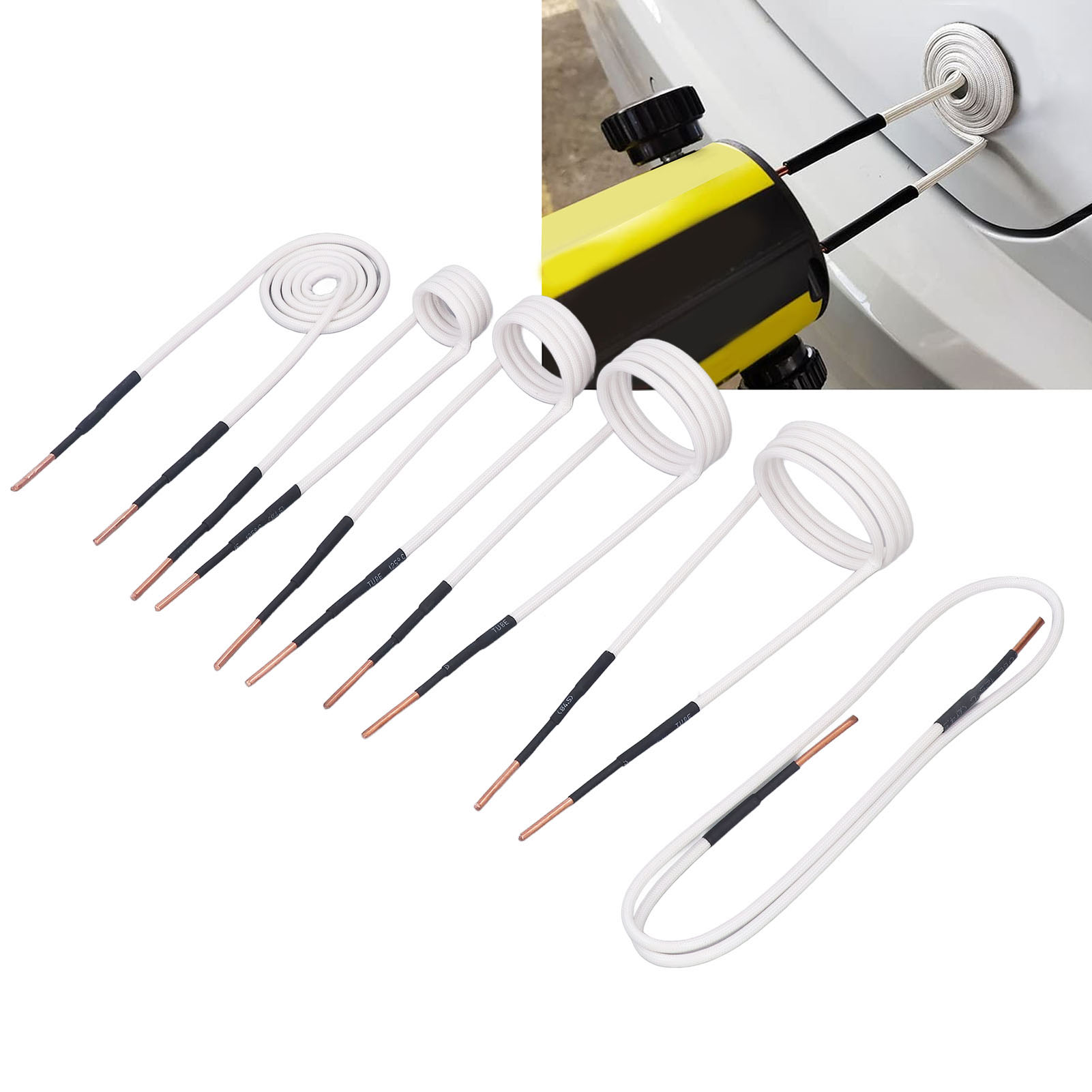 Set Mit 6 Elektrischen Heizelementen Mit 2,5 Mm Messingkern. Flexibles Und Langlebiges Hochfrequenz-heizelement, Ideal Zum Lösen Festsitzender Schrauben Und Muttern.