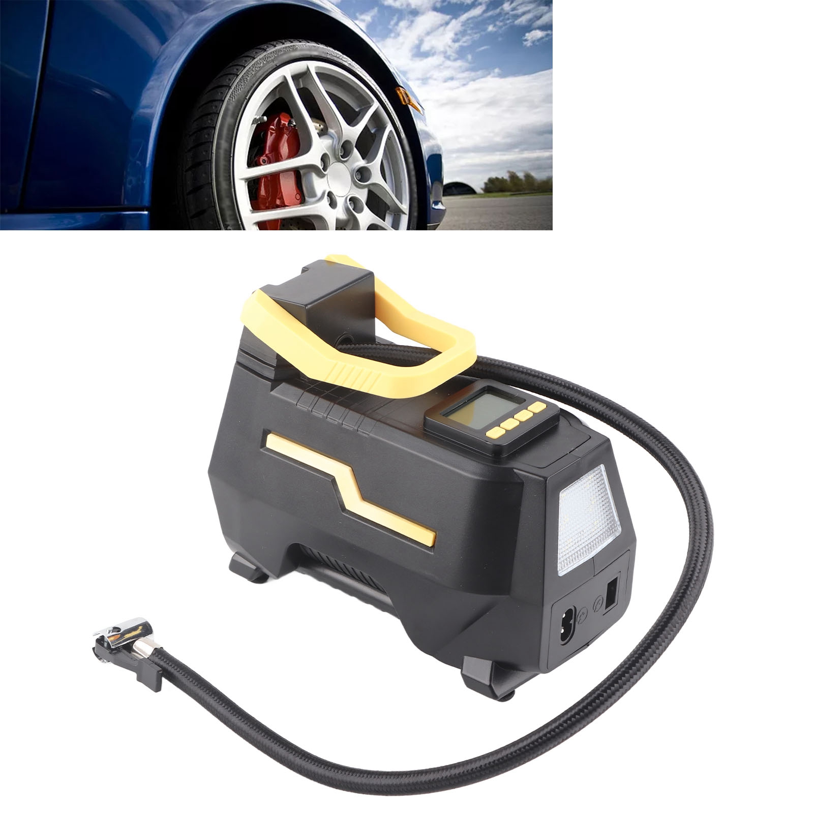 Atj-1666 Auto-luftpumpe, 12-v-doppelzylinder-elektropumpe, Tragbar, Reifenfüller, Modell Für Auto Und Haushalt, Europäischer Standard 110–240 V