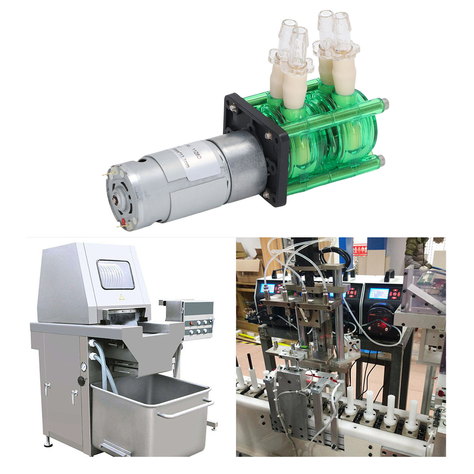 Doppelkopf-schlauchpumpe, Grünes Gehäuse, Gelber Schlauch, Hohe Förderleistung, Korrosionsbeständig, Einfach Zu Installieren, Titrationspumpe, Bpt-schlauch, 700 Ml/min, 24 V Dc