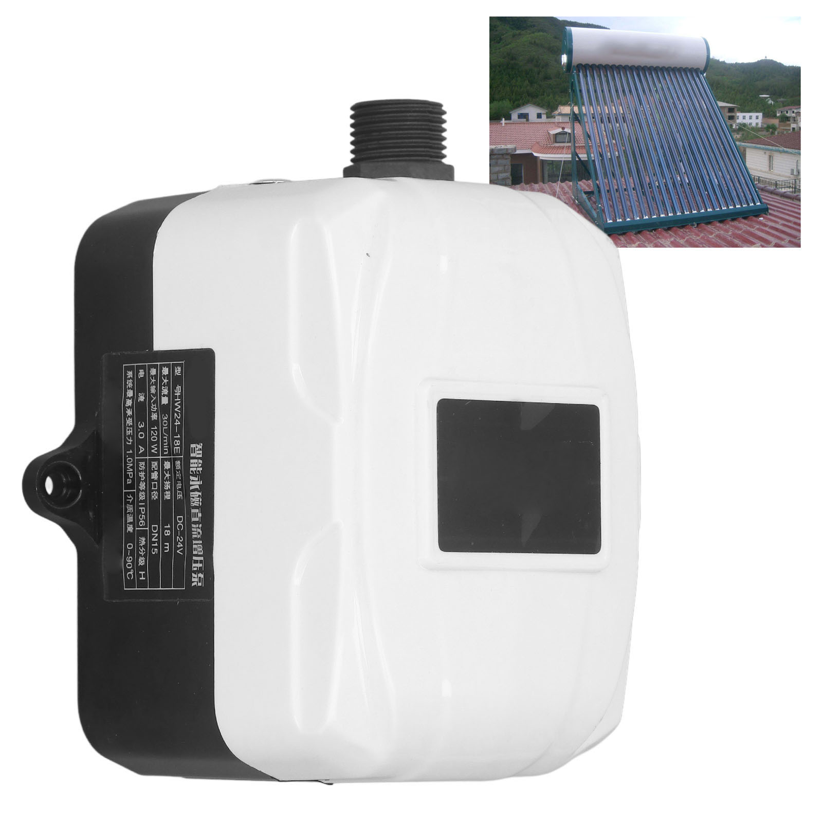 120-w-hauswasser-druckerhöhungspumpe Mit Durchflusssensor Und Ein-/ausschalter, 24-v-automatik-druckerhöhungspumpe Für Duschen, Maximale Förderhöhe 18 M, Kompatibel Mit Europäischen Normen 100-240 V.