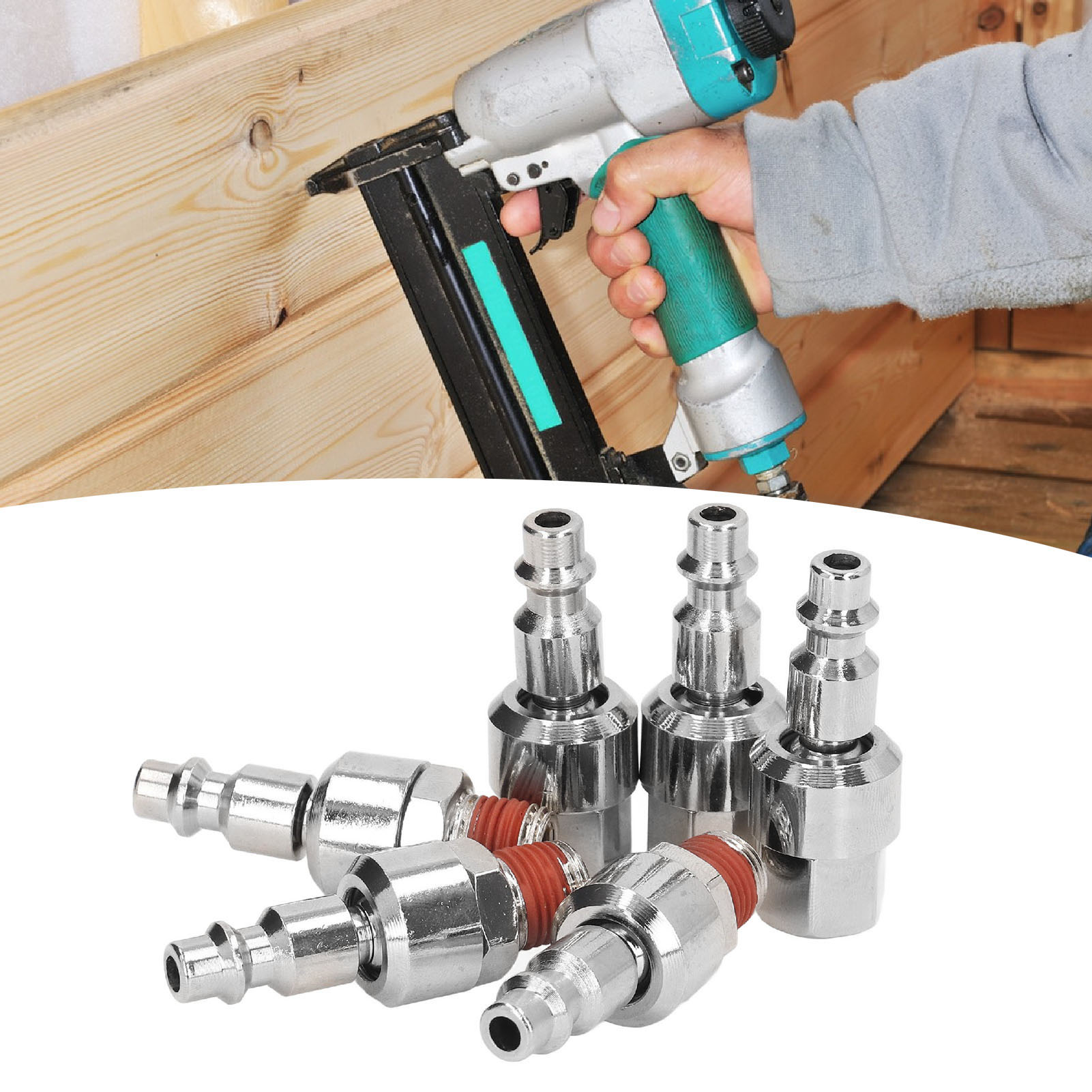 Satz Mit 6 Druckluftschlauchverschraubungen, Europäisches Npt 1/4 Zoll-gewinde, Um 360 Grad Drehbarer Einsatz, Industrielle Druckluftschlauchverschraubung, Schnellanschlussstecker.