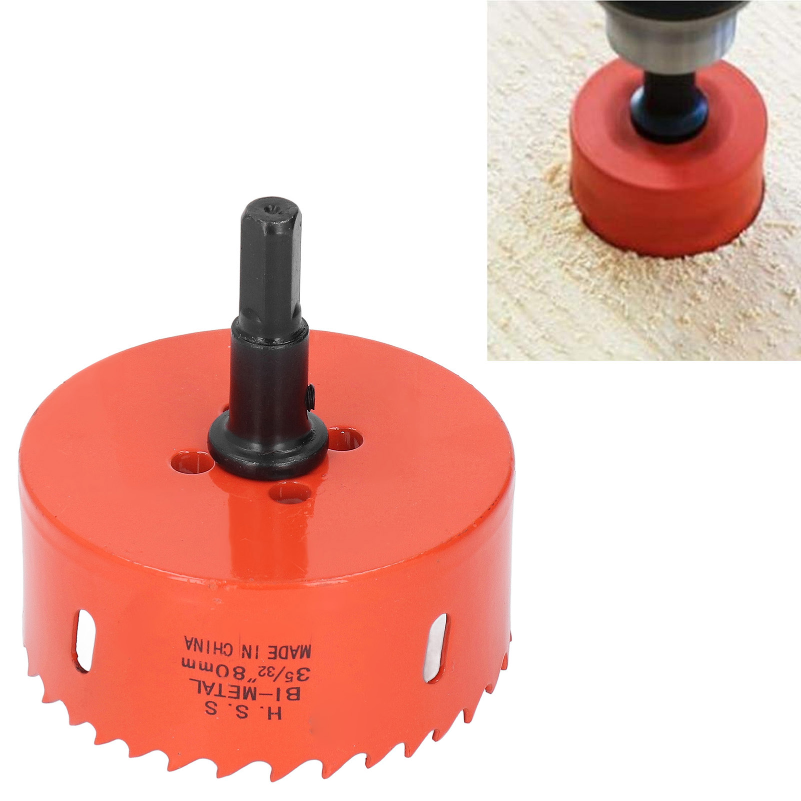 Die 3-5/32 Zoll Bimetall-lochsäge Mit Robustem Spannfutter, Die Hss-lochsäge, Wird Zur Herstellung Von Cornhole-spielbrettern Aus Holz, Pvc, Gipskarton, Aluminium Und Metall Verwendet.