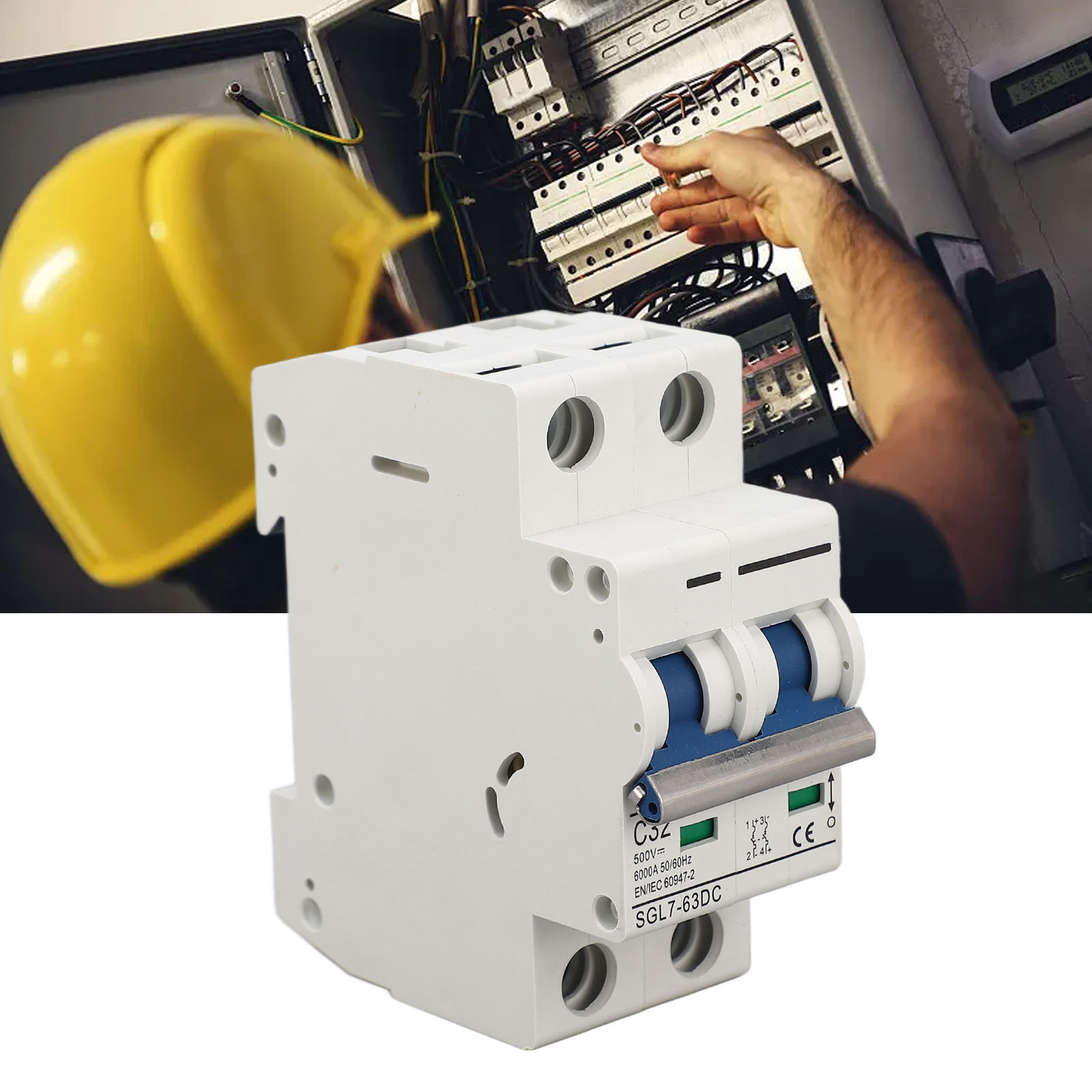Miniatur-leistungsschalter Sgl7-63dc Dc500v, Bipolarer Solartrennschalter, Thermomagnetische Auslöseeinheit, Din-schienenmontage Für Solar-photovoltaikanlagen, 32a.
