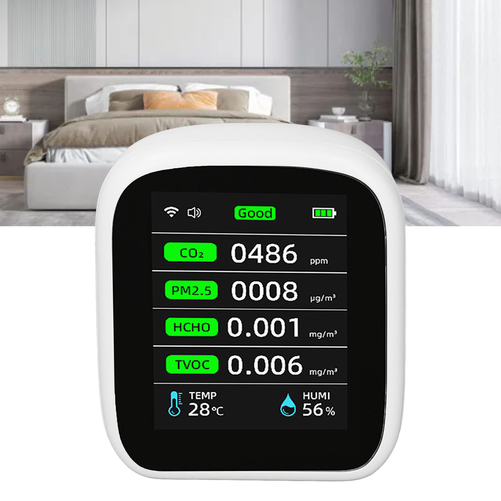 Pv28-cw Luftqualitätsdetektor: Überwacht Pm2,5, Kohlendioxid, Tvocs, Formaldehyd Und Hcho