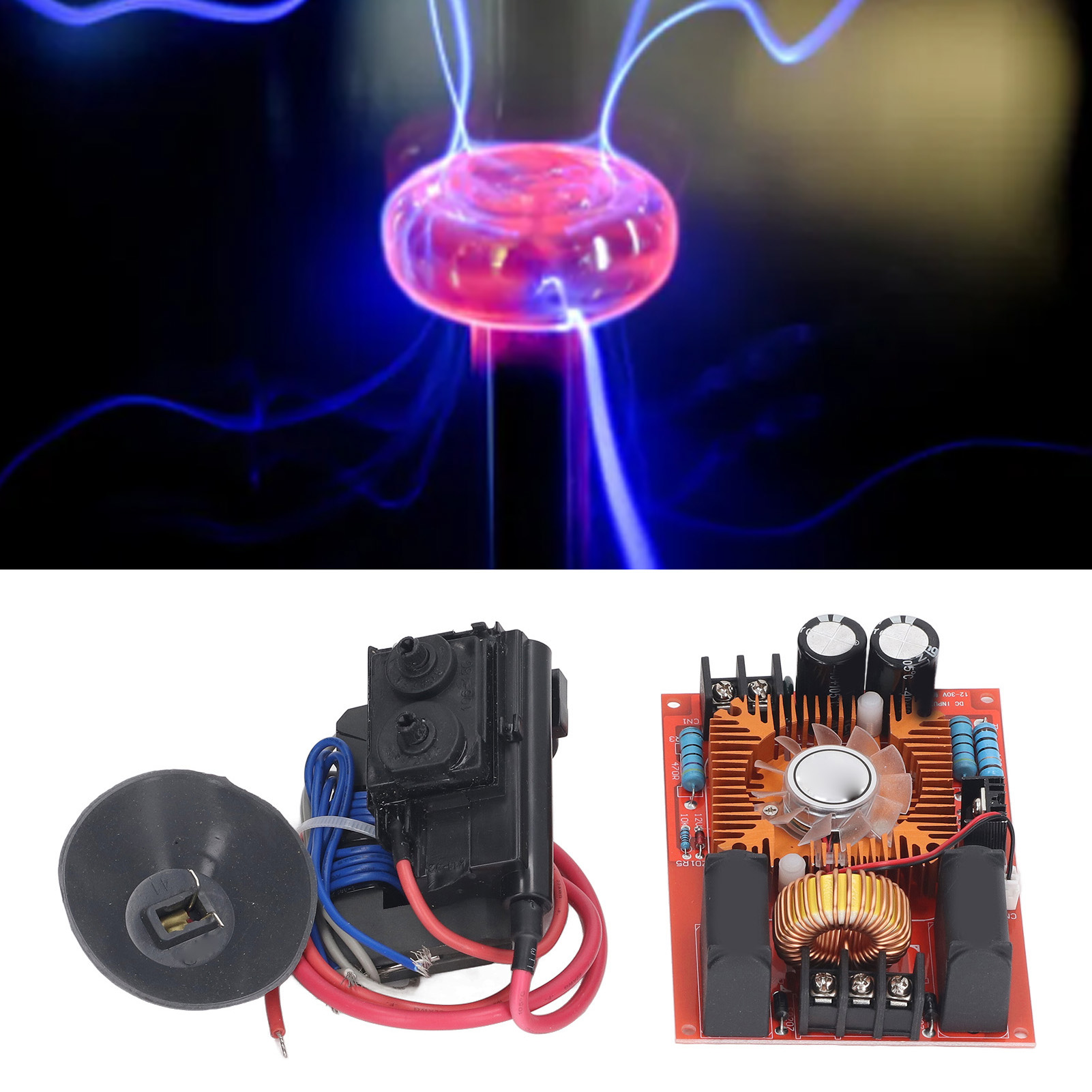 Dc12-30v Zvs Tesla-spulen-steuerplatine, Hochspannungs-boost-spule, Sperrwandler-treiber, Generator-heizmodul Mit Kühlventilator, 250w.