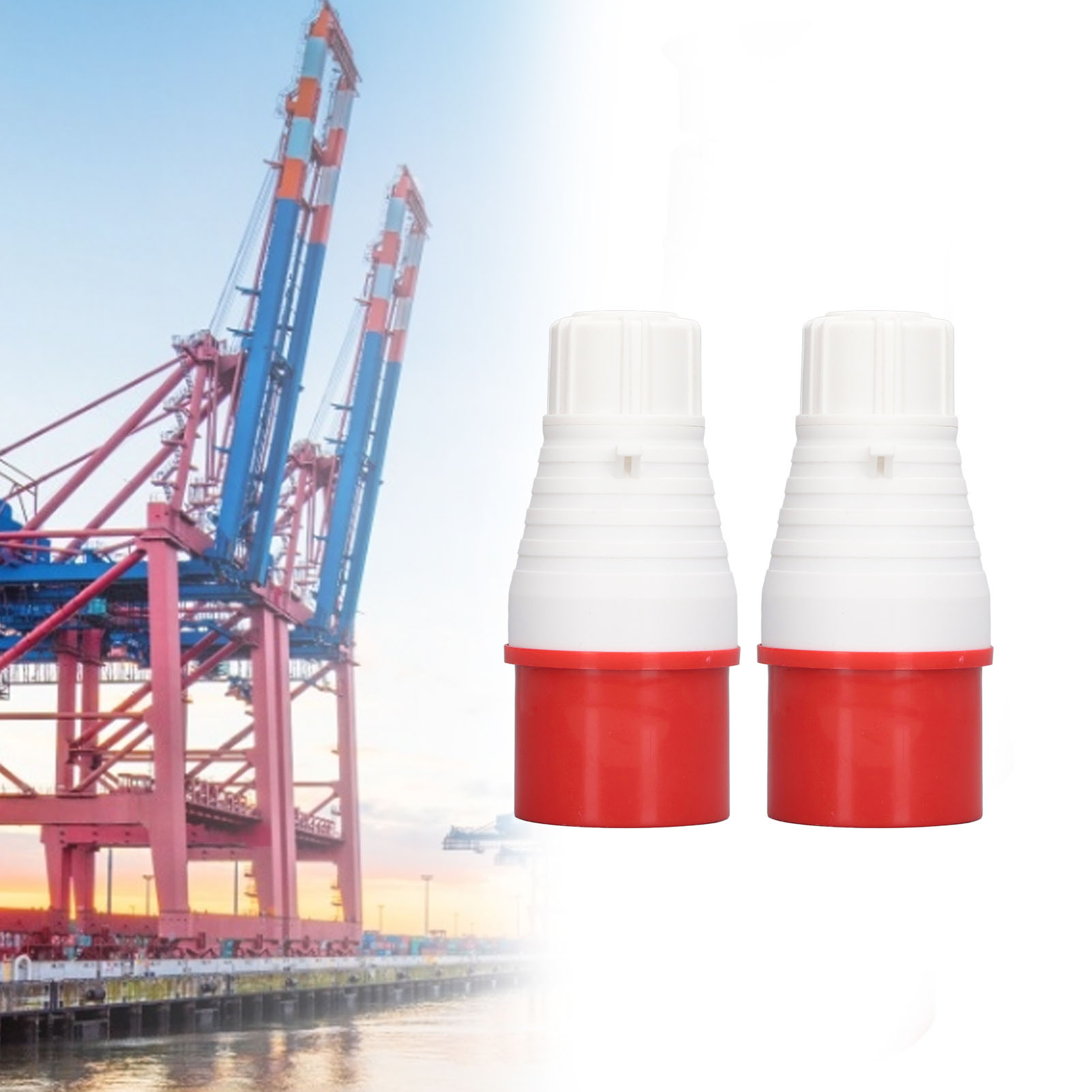 2er-packung Ip44 5-polige Wasserdichte Industriesteckdosen, 32 A, 220–380 V/240–415 V