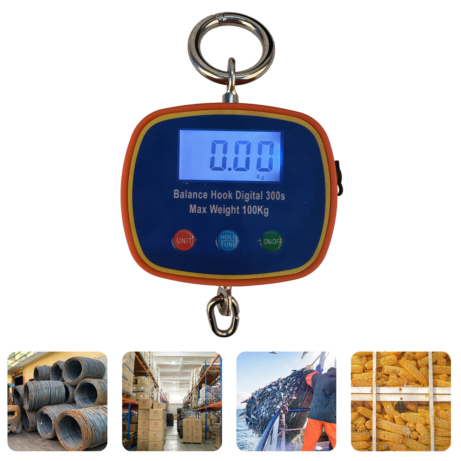 Industriewaage Für Krane, Doppelseitiges Lcd-display, Elektronische Waage Für Krane, Wiederaufladbare Doppelseitige Waage, 100 Kg/220 Lb, Leichte Tragbare Industriewaage, Europäischer Standard 90-240