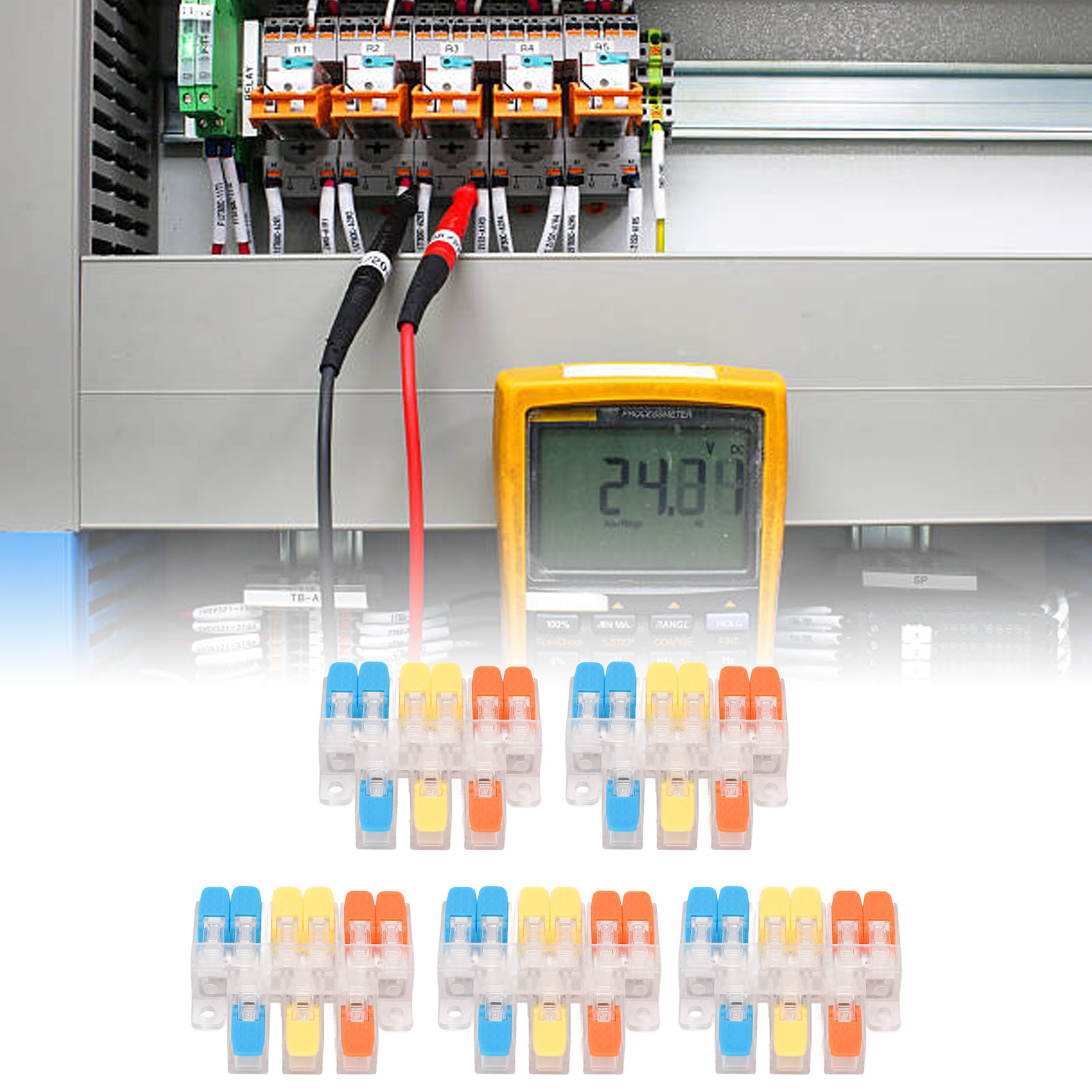 Verkauf Von 5 Stück Pro Packung: Y636 Drahtverbinder 3 Eingänge 6 Ausgänge 0,5-6 Mm², Schnellverteiler, 41 A 450 V.
