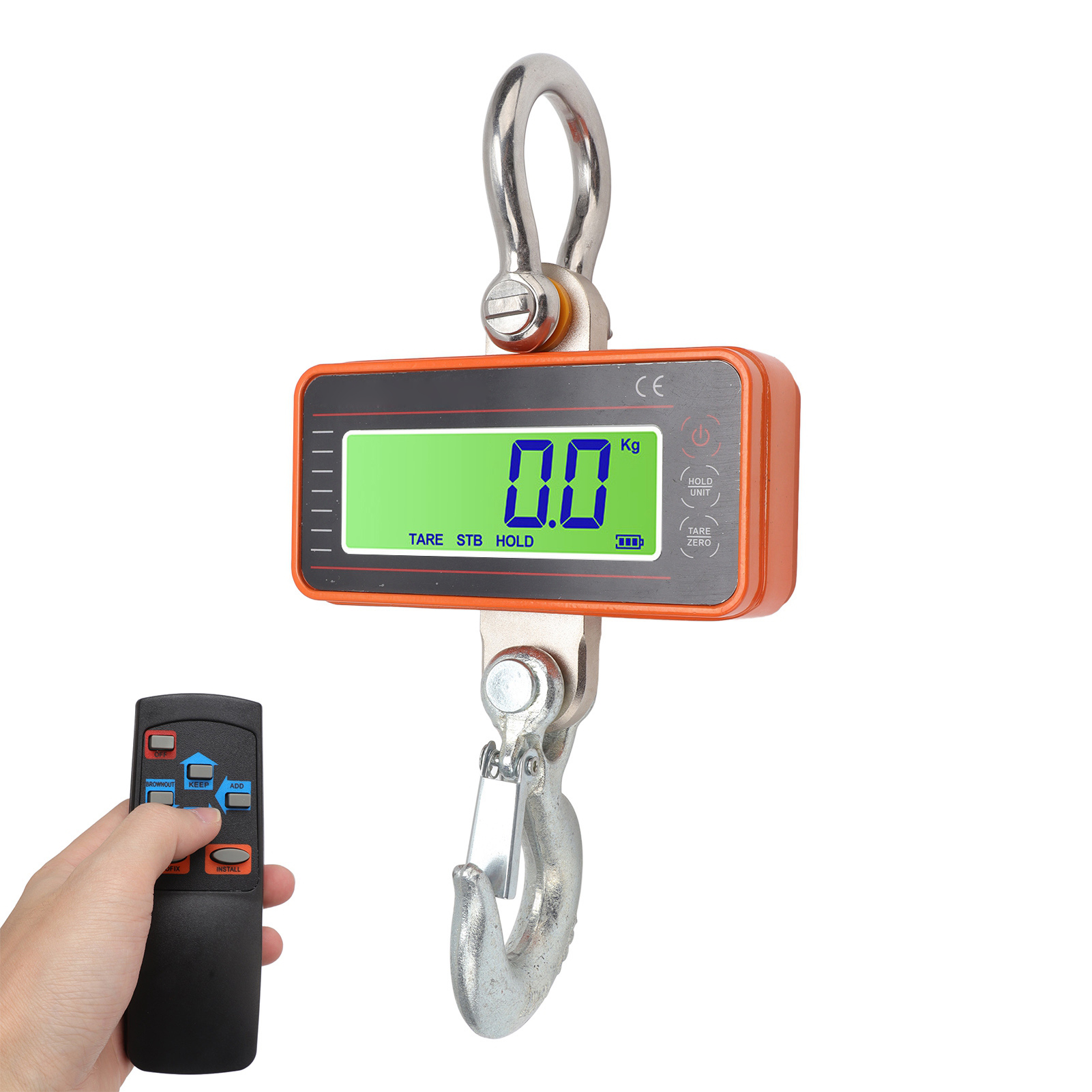 Ocs-p2 Leichte, Drahtlose Elektronische Direktansichtswaage, Orangefarbene Elektronische Kranwaage, Tragbare Waage, Kranwaage, Hochpräzise Kranwaage, 1000 Kg Elektronische Waage