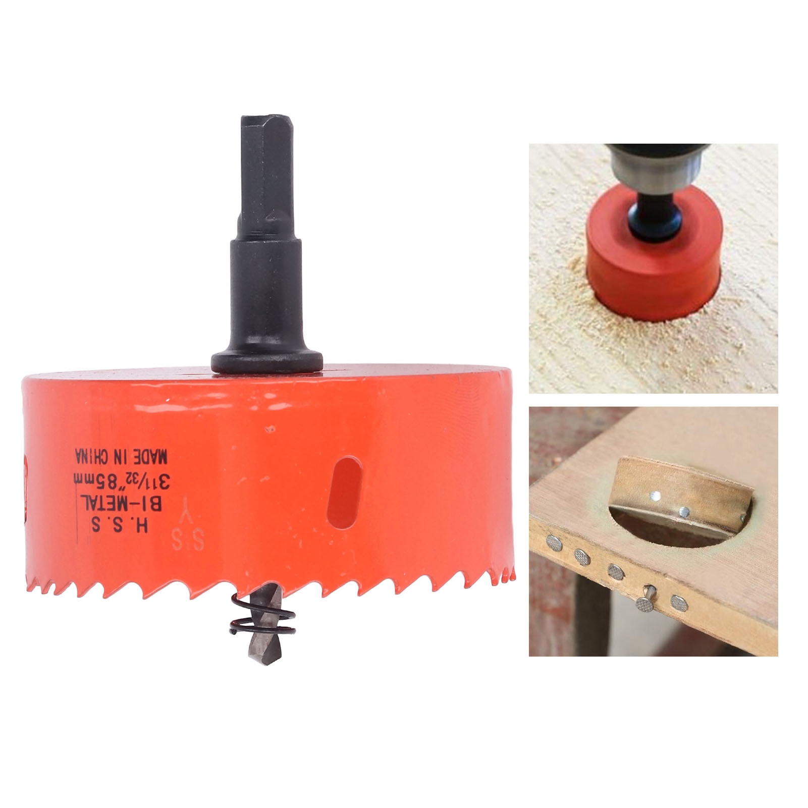 Die Hss-bimetall-lochsäge Mit Robustem Spannfutter Wird Zur Herstellung Von Cornhole-platten, Holz, Pvc, Gipskarton, Aluminium Und Metall (3-1 1/32") Verwendet.