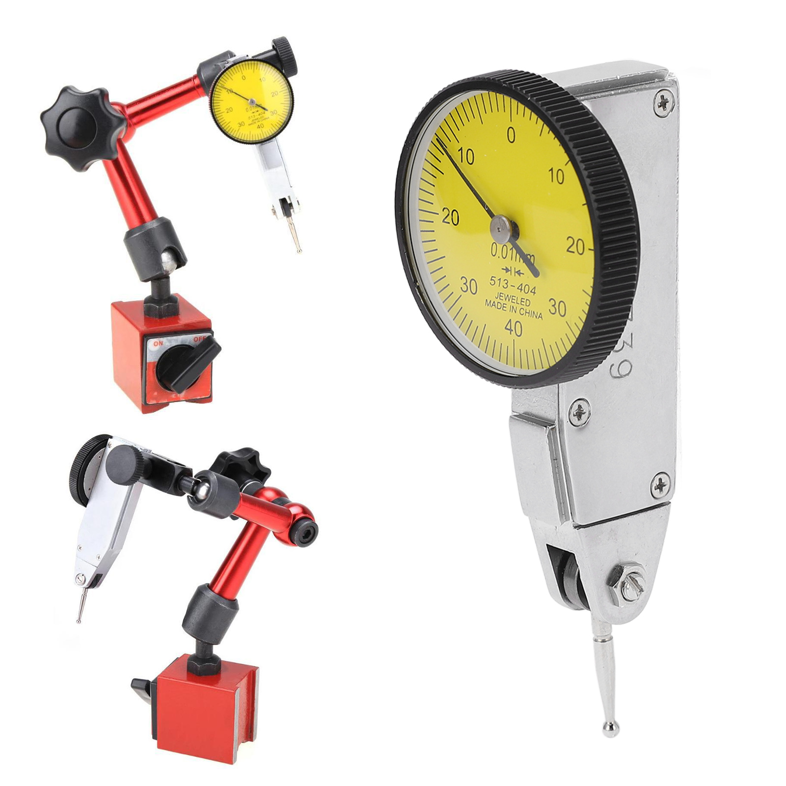 Gelber Präzisionsprüfindikator, Anzeigebereich 0 Mm-40 Mm-0 Mm