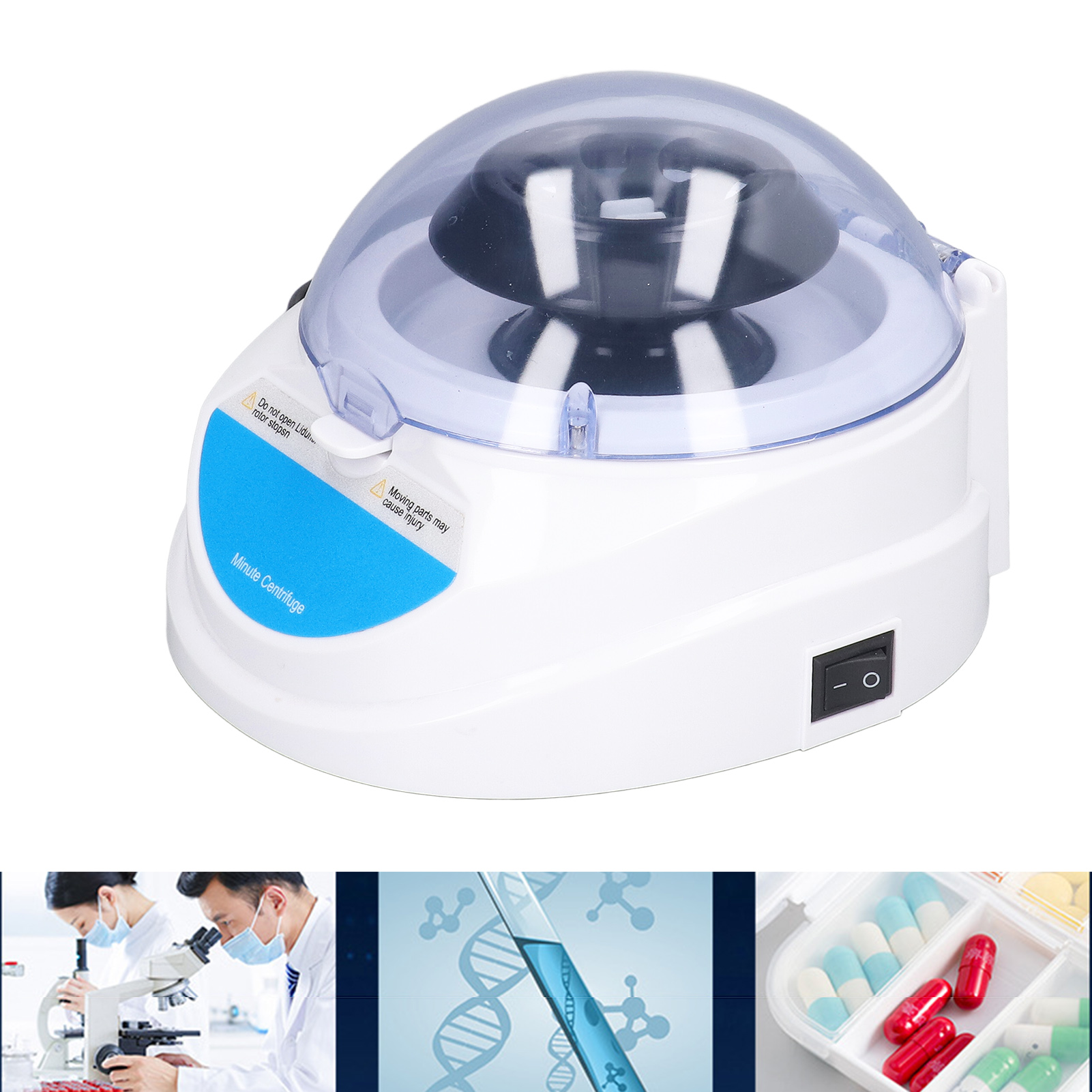 Minizentrifuge 7000 U/min, Kleine Tragbare Tischzentrifuge Für Den Laborgebrauch, 2 Rotoren, 100-240 V, Europäischer Standard.