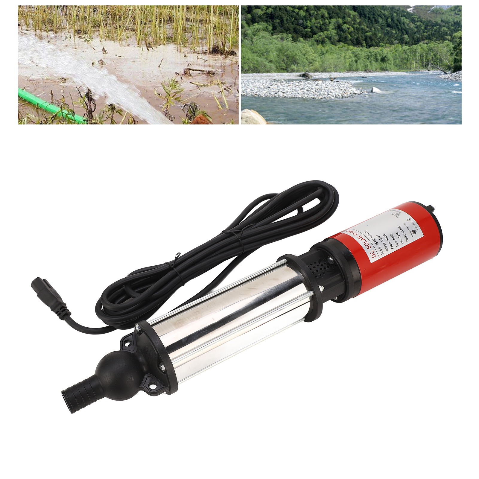 4sydc12v/4-15 300w 12v Dc Tauch-solarpumpe Für Tiefbrunnen 4m³/h 15m Förderhöhe Reiner Kupfermotor Geeignet Für Die Wasserversorgung In Ländlichen Gebieten, Häusern, Bauernhöfen Und Wohnmobilen.