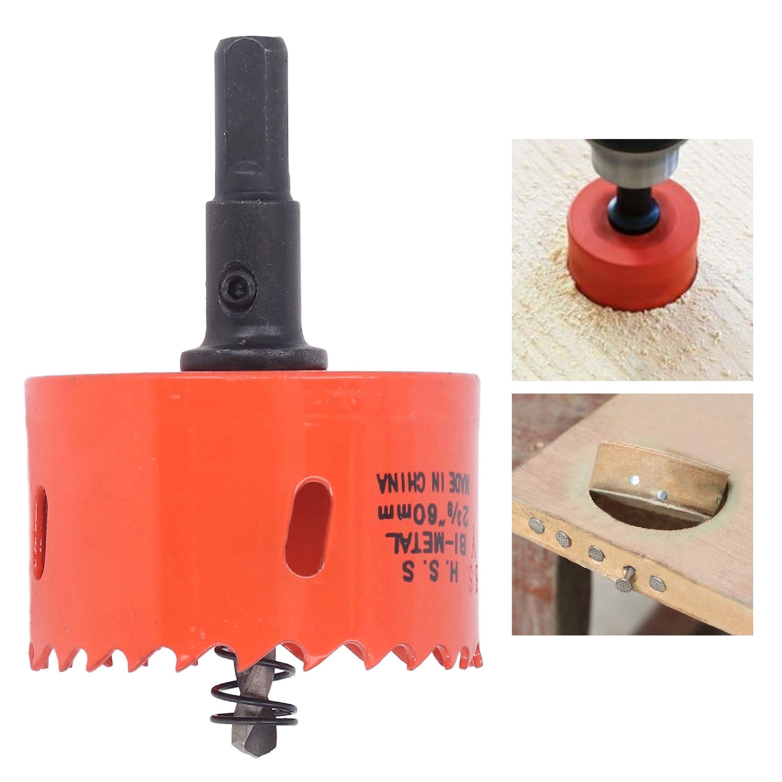 Die Hss-bimetall-lochsäge Mit Robustem Spannfutter Dient Zur Herstellung Von Cornhole-spielbrettern Aus Holz, Pvc, Gipskarton, Aluminium Und 2-3/8"-metall.