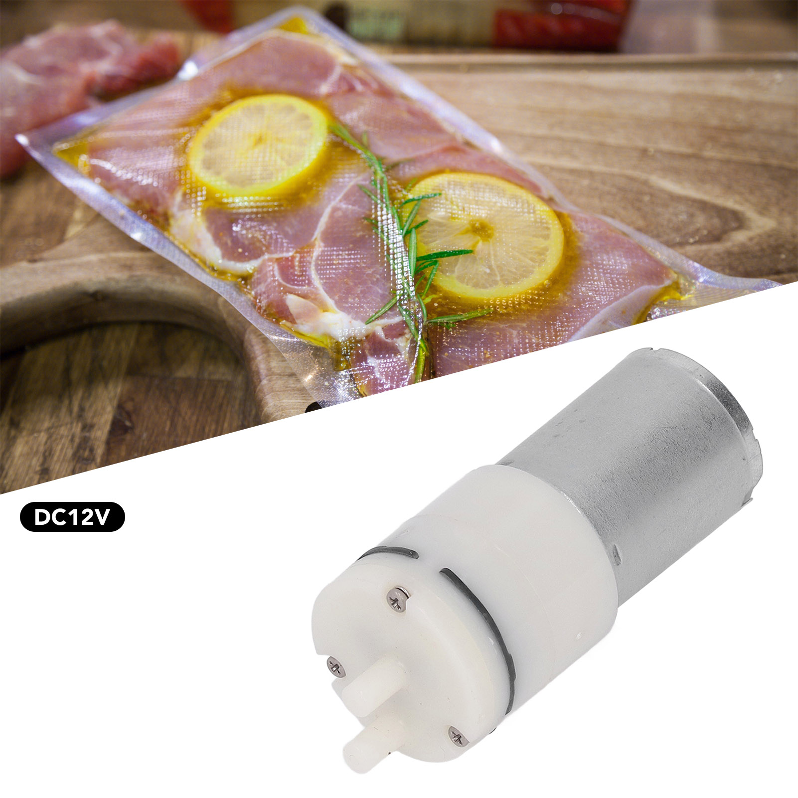 370 Mikro-luftpumpe Mit Zwei 0°-winkellufteinlässen, Druckluft-mikropumpe, Luftfüllpumpe Für Vakuumverpackungen, Membran-mikropumpe, Sprühdesinfektionspumpe, 12 V Dc