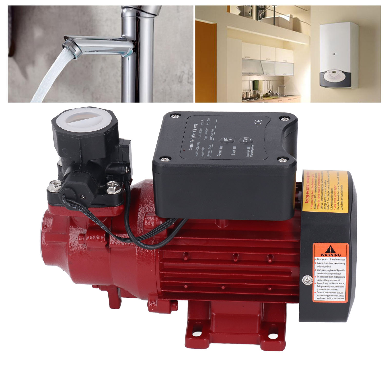 Intelligente 280w 2m³/h Druckerhöhungspumpe, Vollautomatische Und Geräuscharme Selbstansaugende Hauswasserpumpe Für Warmwasserbereiter, Trinkwasserleitungen Und Brunnenpumpen (europäischer Standard 23