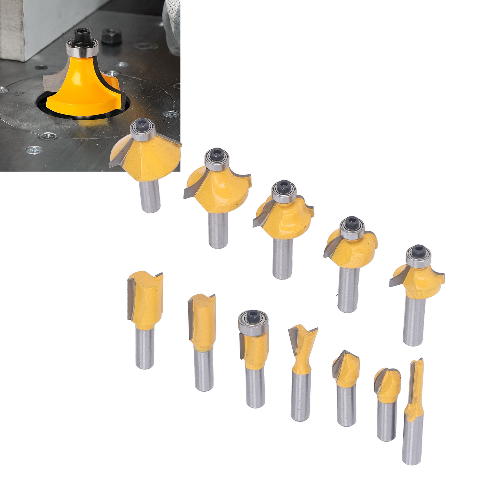 Set Mit 8 Holzbohrern Und 12 Holzfräsern