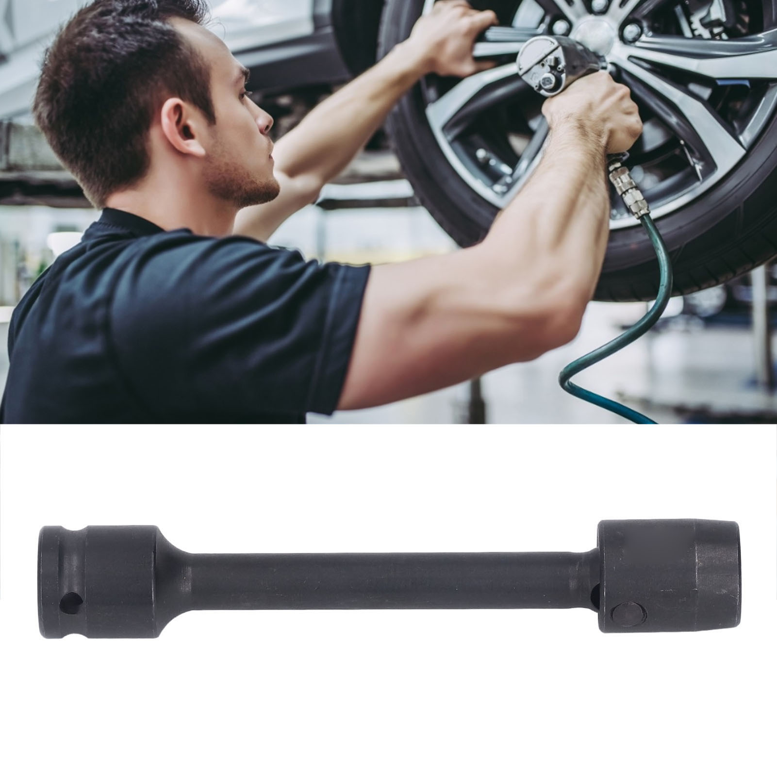 Verlängerter Pneumatischer Universal-sechskantschlüssel Für Photovoltaikanlagen Mit Beweglichem Kopf, H14-200 Mm Steckschlüssel