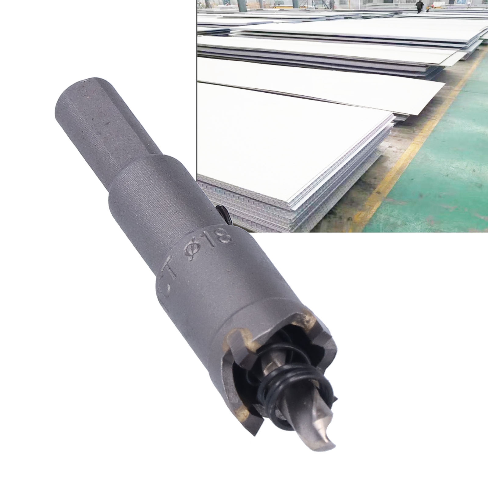 Lochsäge Aus Edelstahl, Hartmetall-lochsäge, Metallreibahle, Bohrer Für 18 Mm Dicke Eisenplatten