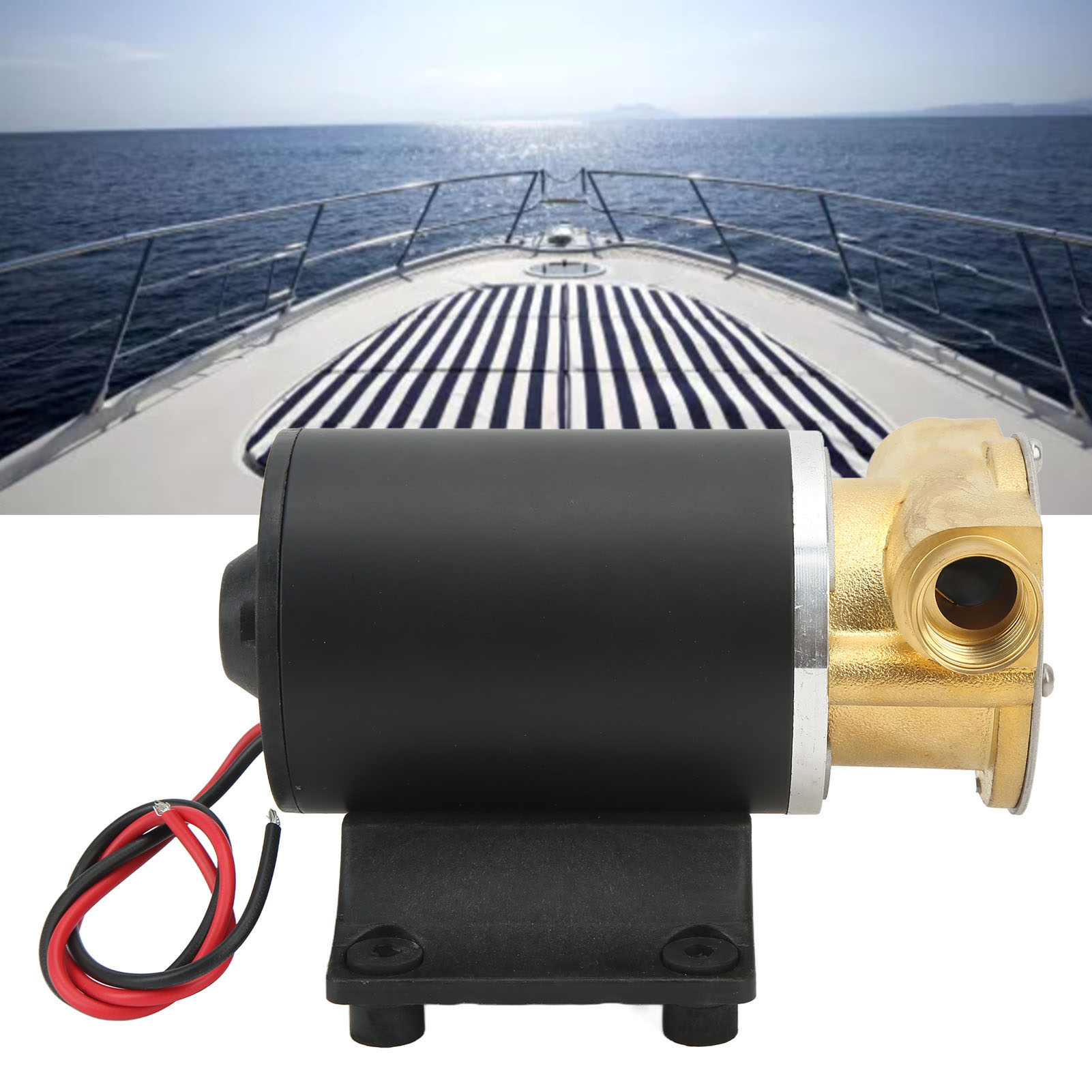Diese Selbstansaugende Turbinenbilgepumpe (hochleistungs-seewasserpumpe Mit 6 Gpm Fördermenge) Dient Zum Pumpen Von Bilgenwasser, Abwasser Und Deckwaschflüssigkeiten. (12 V)