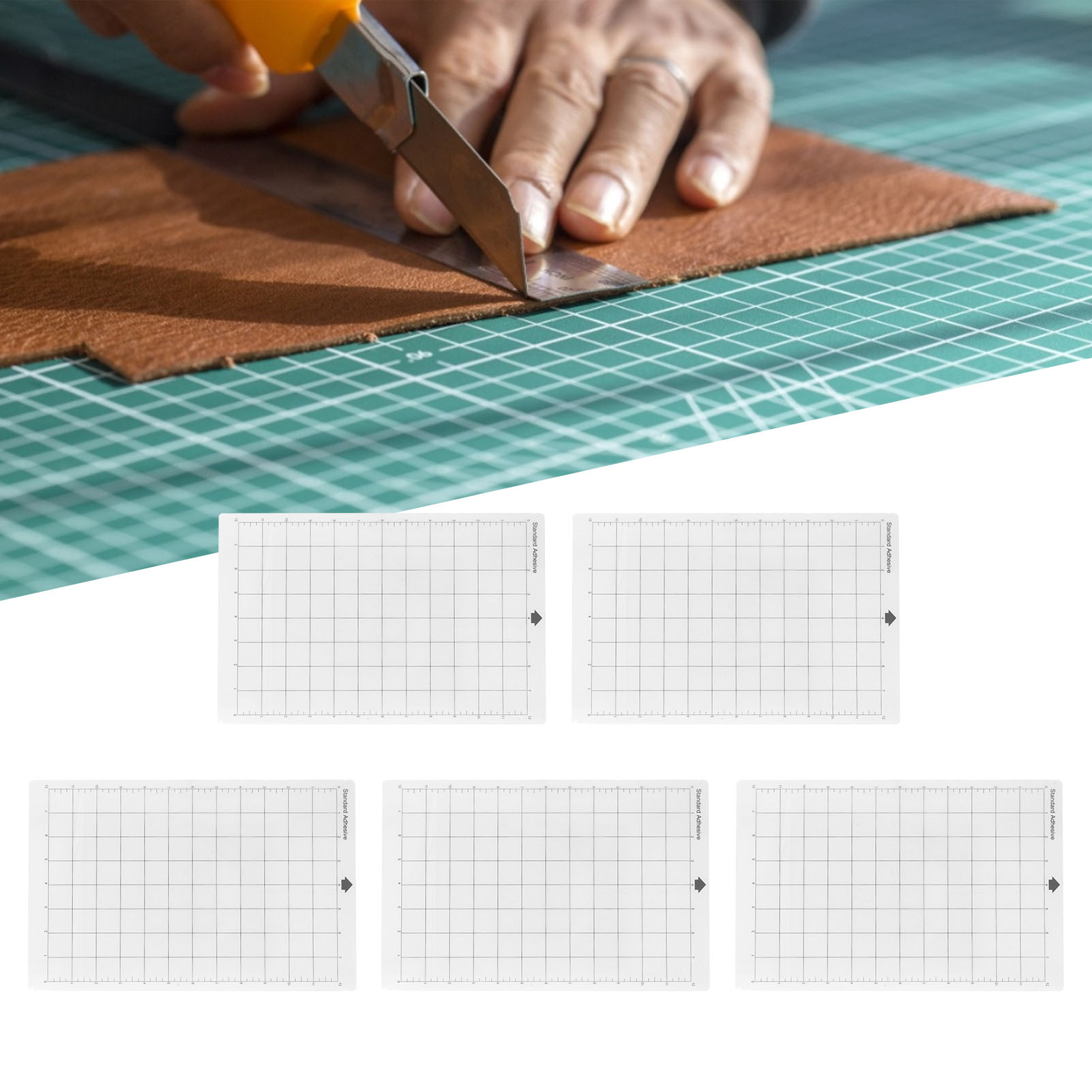 Set Mit 5 Rutschfesten Schneidematten Aus Mittelviskosem Netzgewebe (12 X 8 Zoll) Für Schneidemaschinen