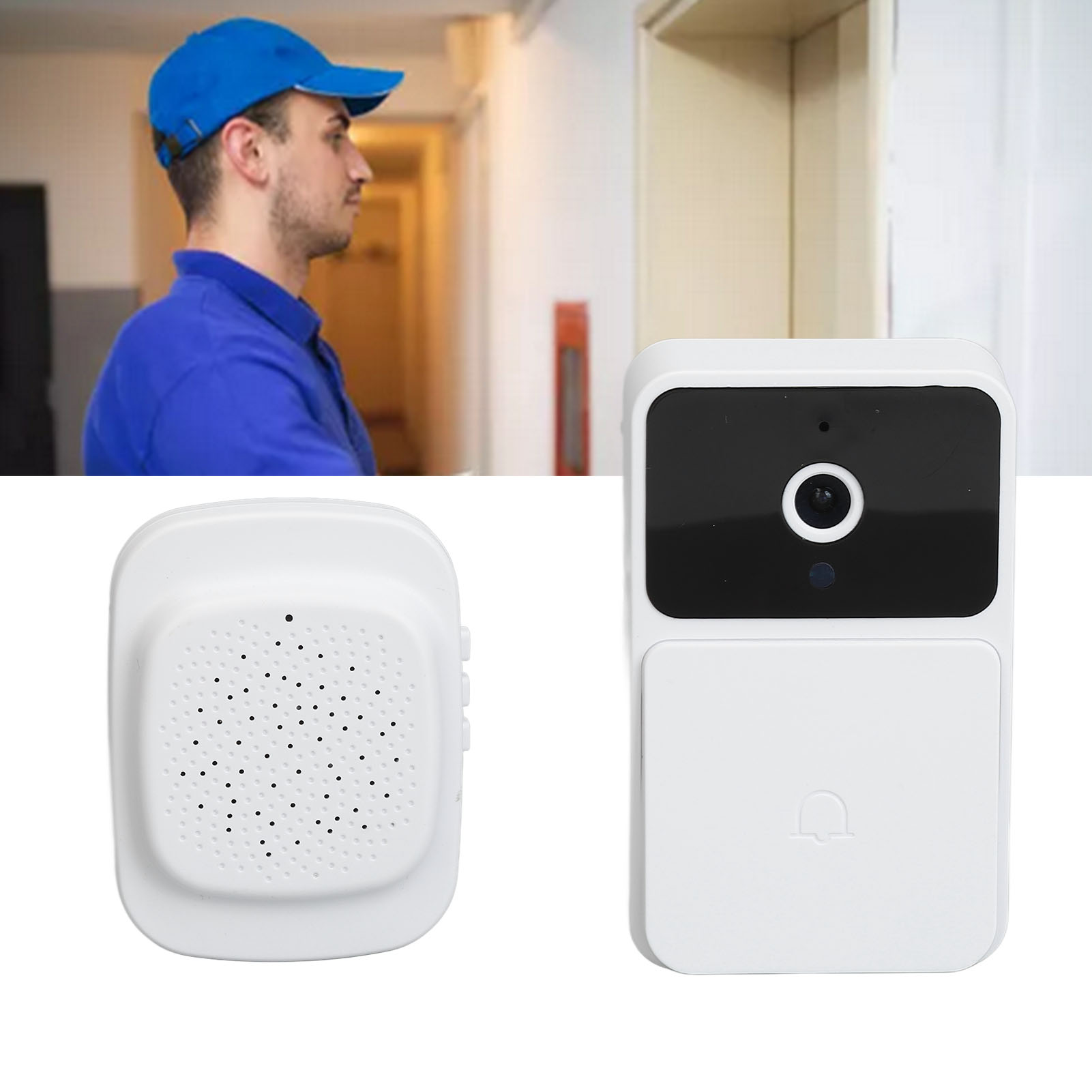 Intelligente Wlan-videotürklingel, Drahtlose Fernüberwachung, Video-gegensprechanlage, Hochauflösende Nachtsicht