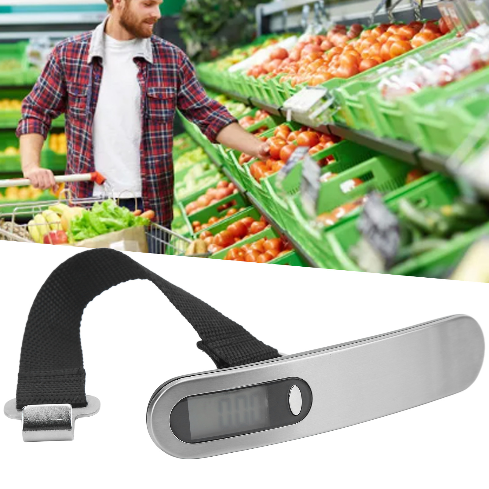 110 Lb / 50 Kg Edelstahl-taschenwaage Mit Tragegurt