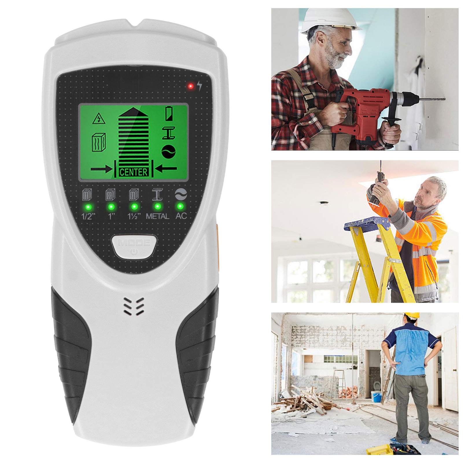 Sh301 Tragbarer Wanddetektor – 5-in-1-detektor Für Metalle, Holz, Drähte Und Kabel, Balkensucher, Wandscanner Mit Hochauflösendem Lcd-bildschirm