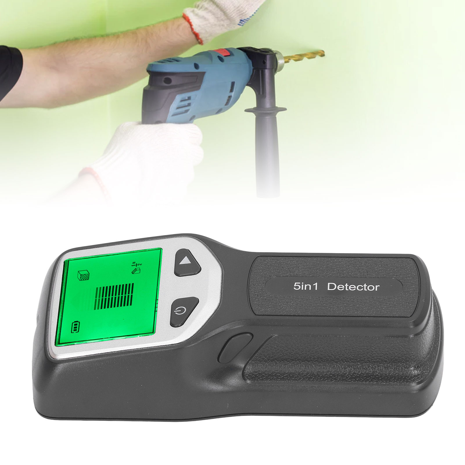 Hw430 Tragbarer Wanddetektor, Metall-, Holz-, Draht- Und Kabeldetektor, 5-in-1-balkendetektor, Wandscanner Mit Hochauflösendem Lcd-bildschirm, Schwarz