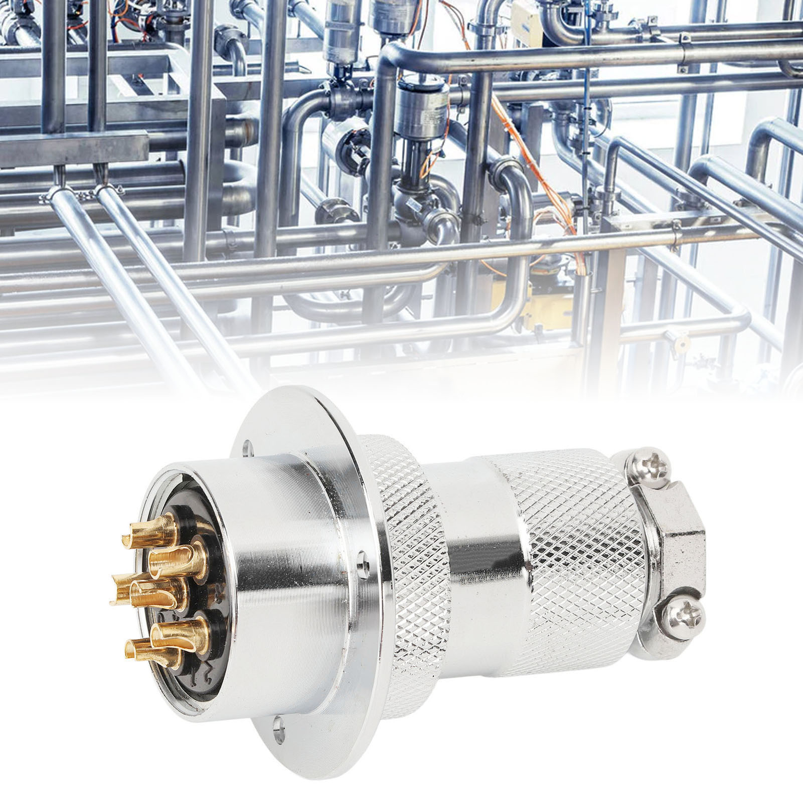 30-mm-rundflansch-luftfahrtstecker Mit 6 Pins (stecker Und Buchse)