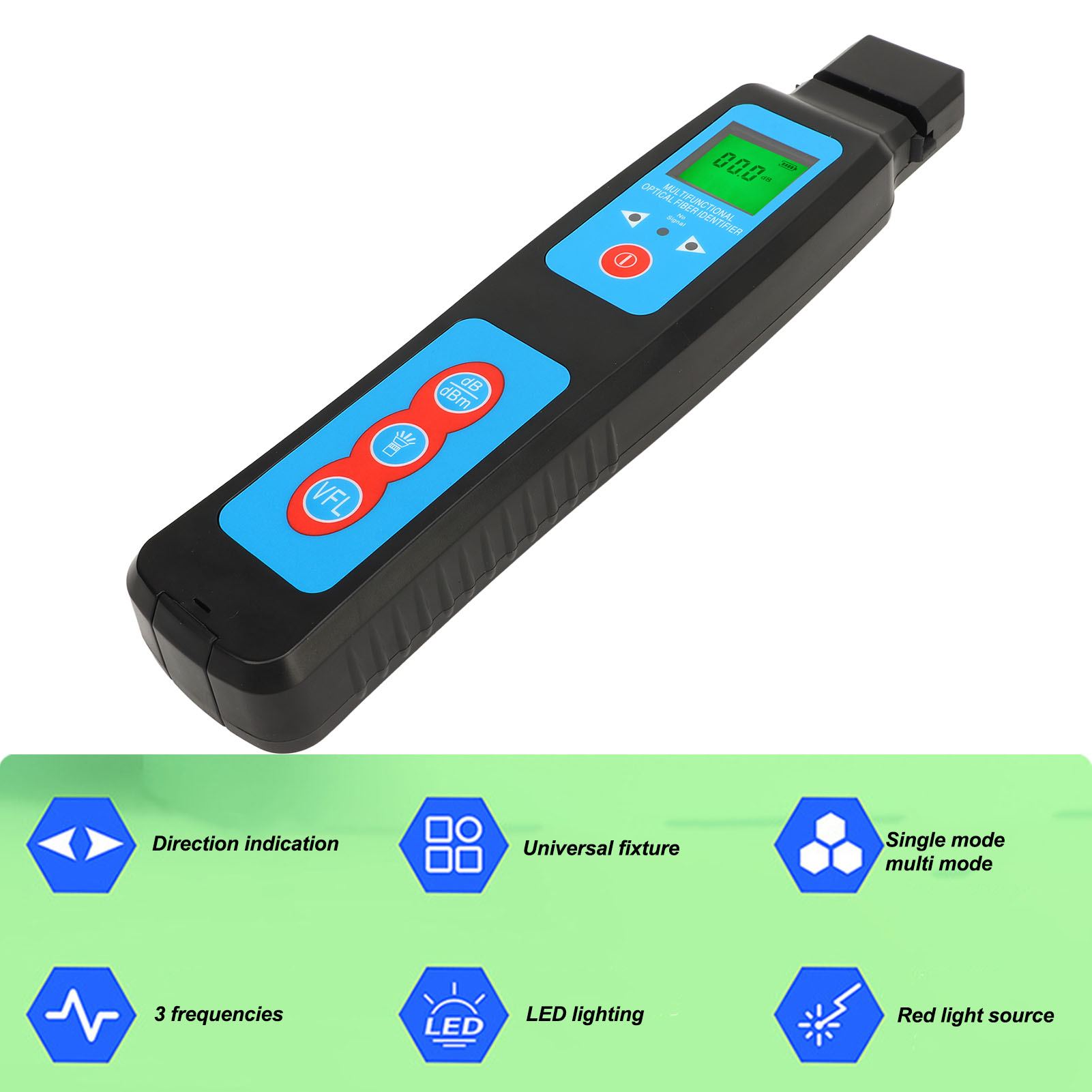 Glasfaser-signalidentifizierer, 10-km-lichtwellenleiter-leistungsmesser, Integrierte Rotlichtquelle, 4-in-1-gerät Für Singlemode/multimode, Trockenelektrolytmodell Aua-40a