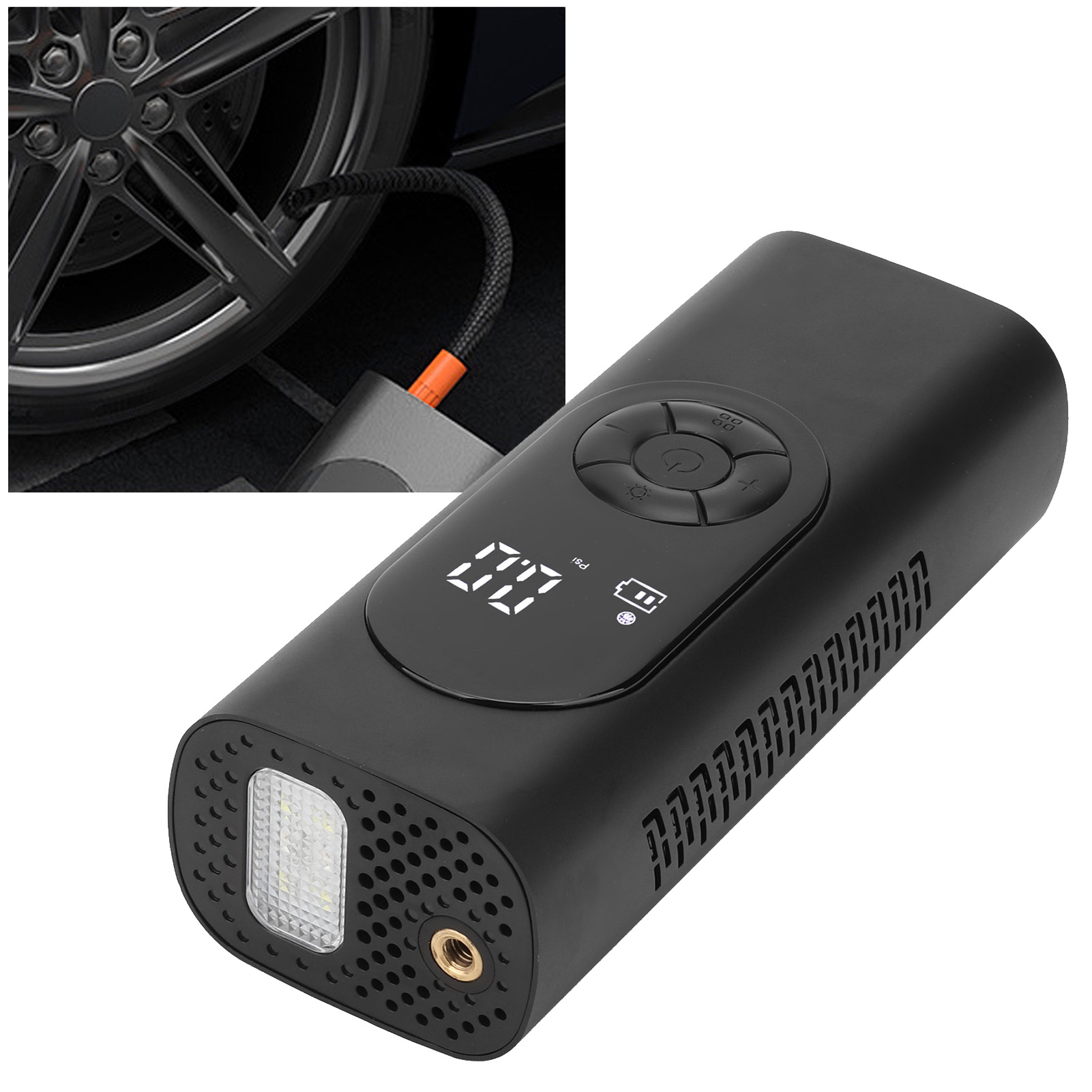 Atj-8266 12v Miniatur-autoluftpumpe, Tragbare Luftpumpe Mit Digitalanzeige, Leistungsstarker Reifenfüller, Kabellos