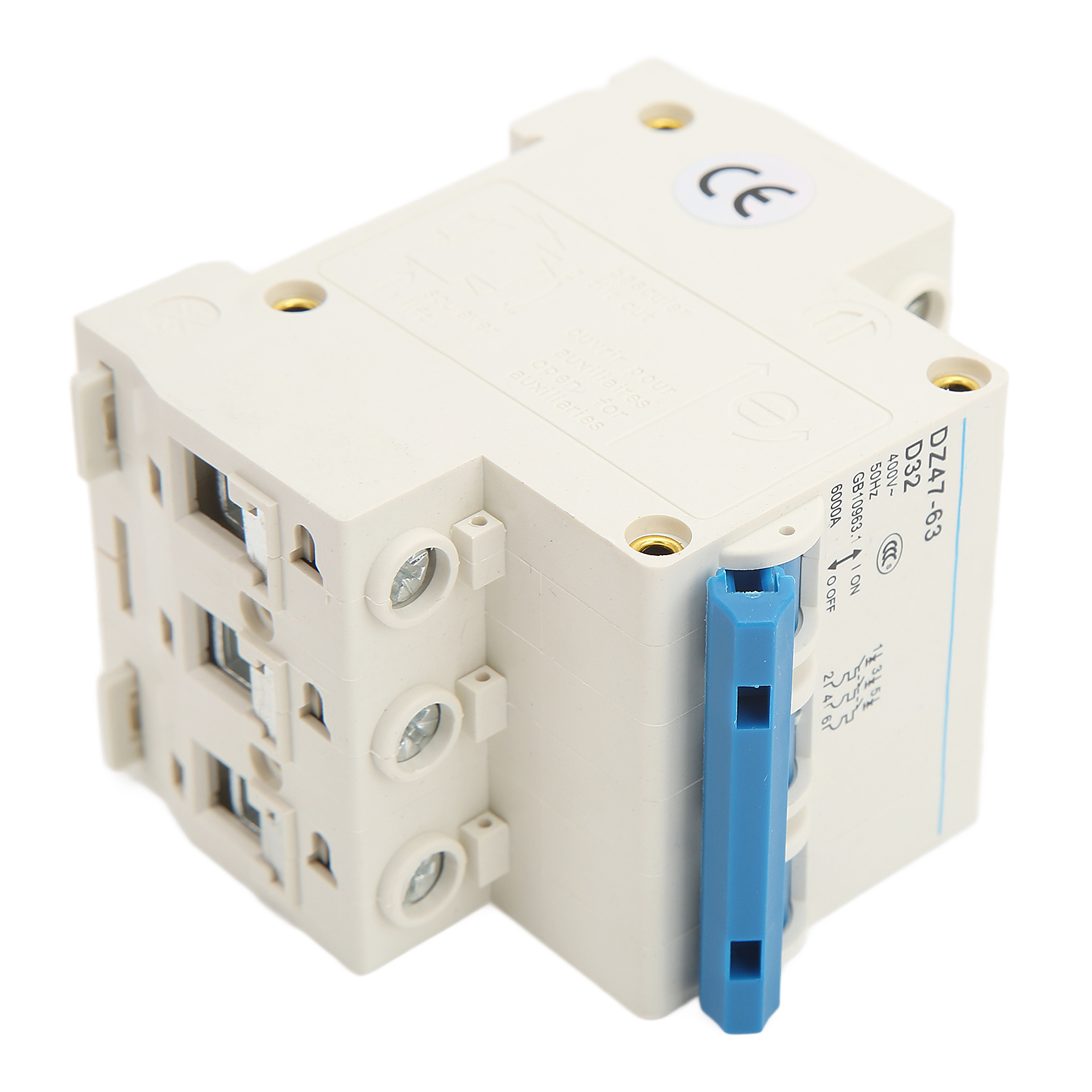 Miniatur-drehstrom-leistungsschalter Dz47-63 D32 400 V 32 A, Din-schienenmontage, 6000 A Schaltleistung