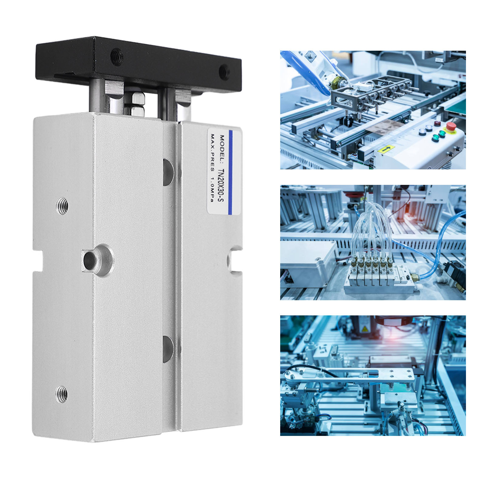 Tn2030-s Zylinder Mit Doppelter Pleuelstange Und Doppelter Nockenwelle, 20 Mm Bohrung, 30 Mm Hub