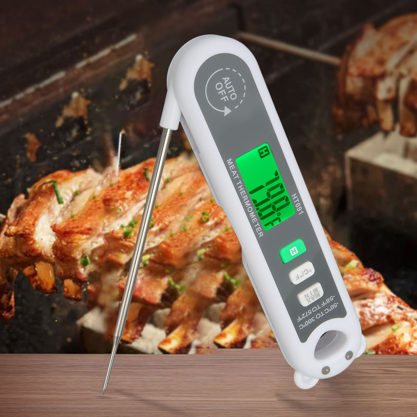 Ht691 Einstichthermometer, Faltbares Lebensmittelthermometer