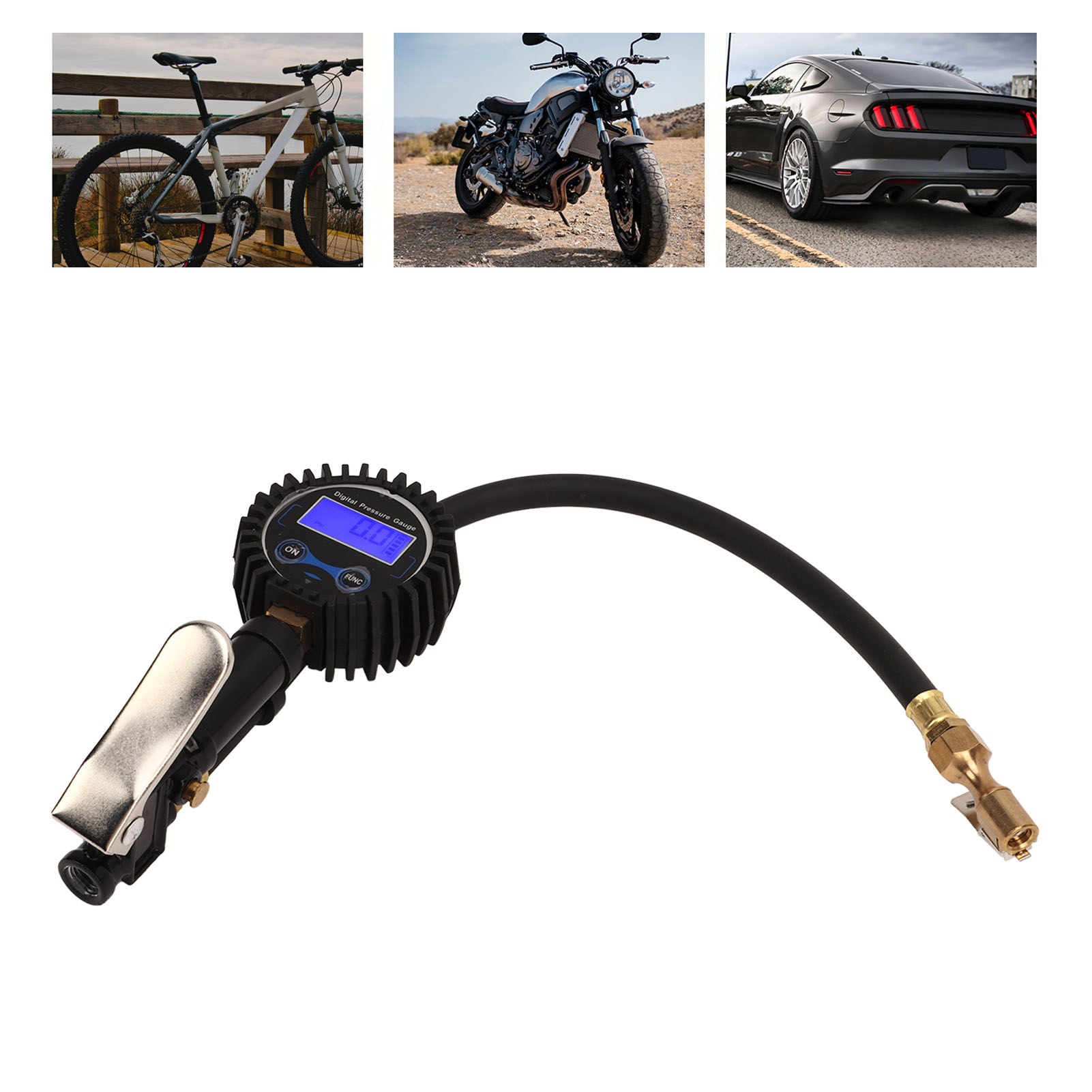 Luftpumpe, Digitales Manometer, Druckprüfgerät, Aufblasgerät, Lufteinlassanschluss, 1/4"-npt-schnellkupplung